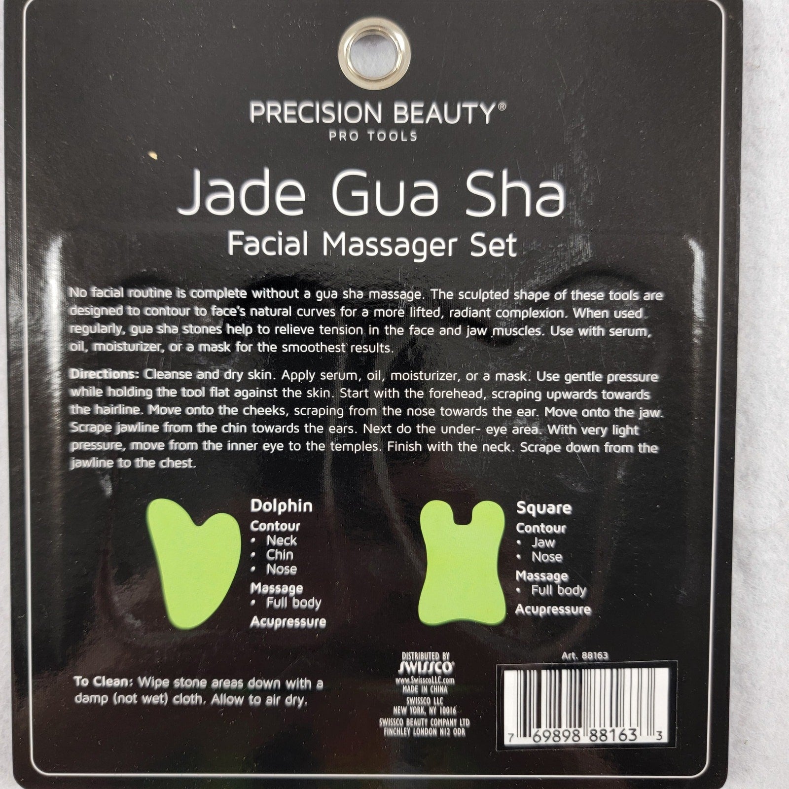 Precision Beauty Jade Gua Sha Face Massager Set  New1