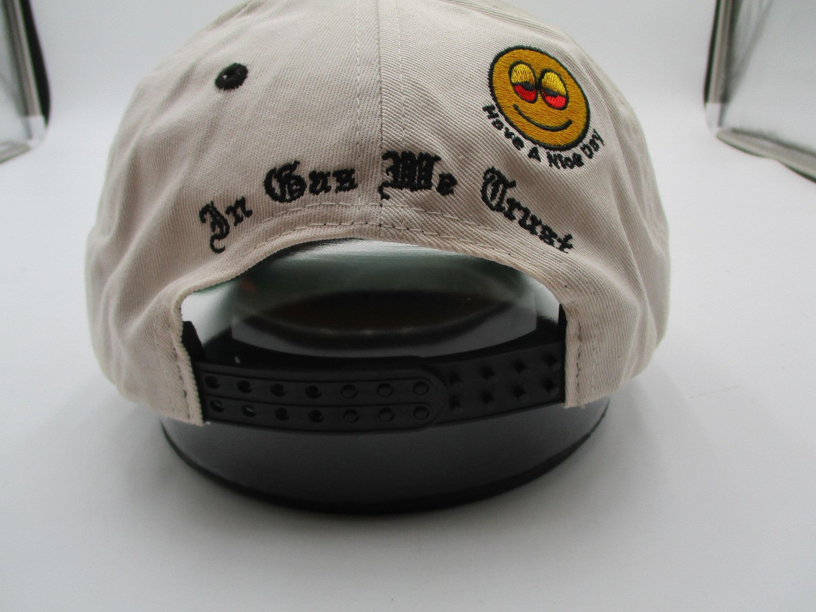 GASNYC Hat Cap Snap Back Mens One Size Beige Black GAS Graphic Embroidered Funny8