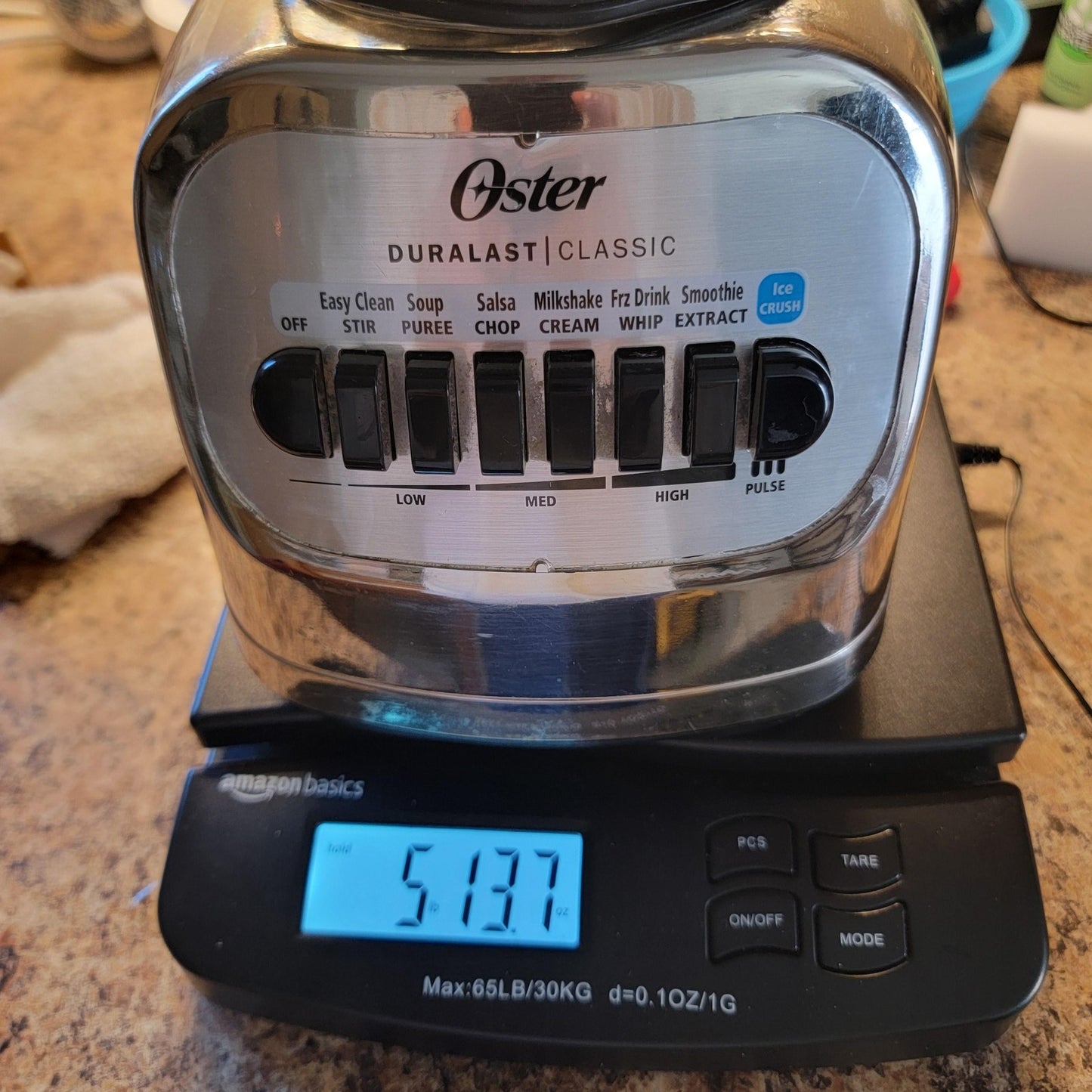 Oster Duralast Classic Glass Jar Blender BLSTCG Ice Crush 8 Speed FOR PARTS ONLY12