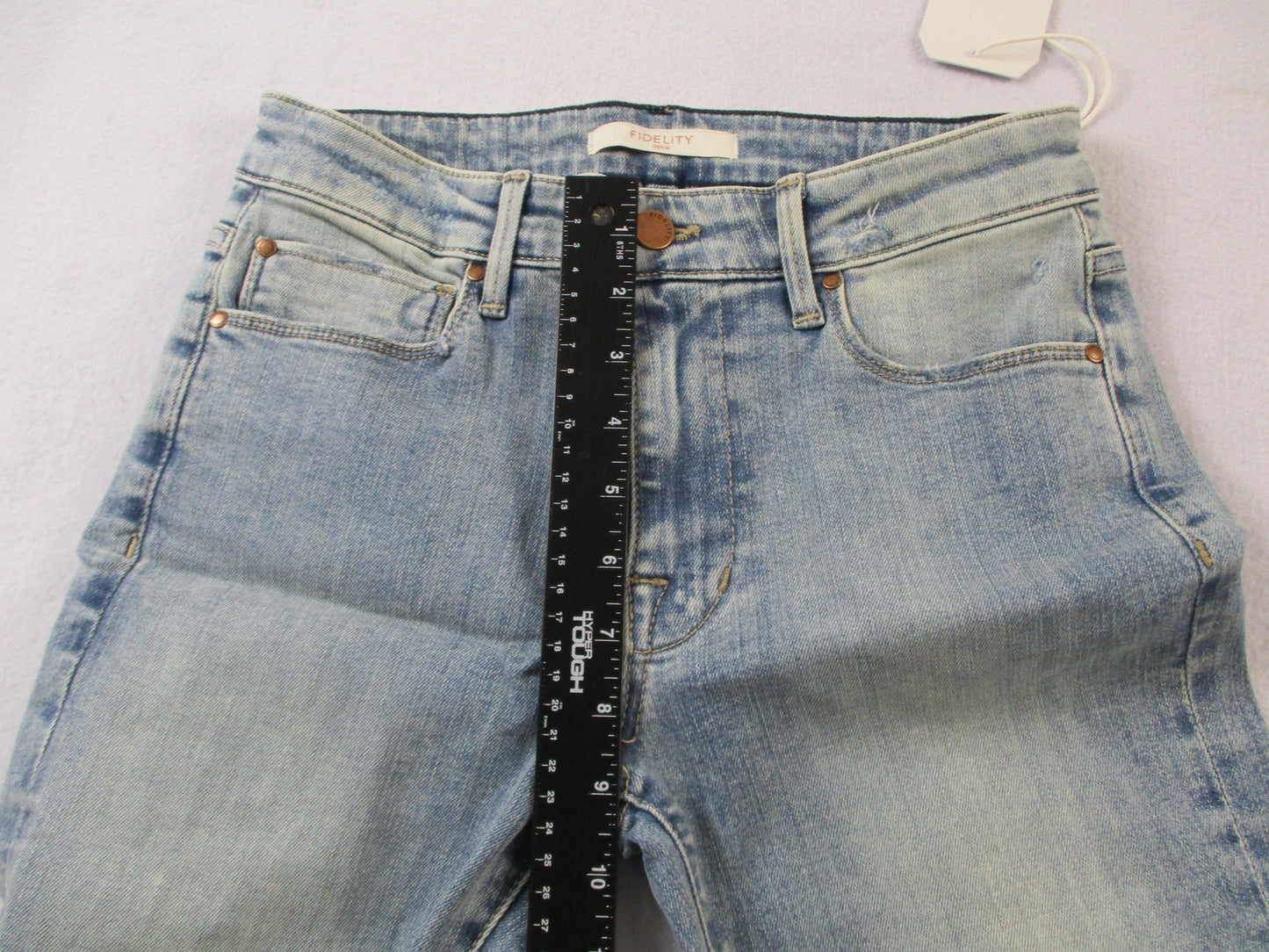 Fidelity Stevie Jeans Womens 26 Blue Slim Straight Slit Hem Daytona Wash 144814