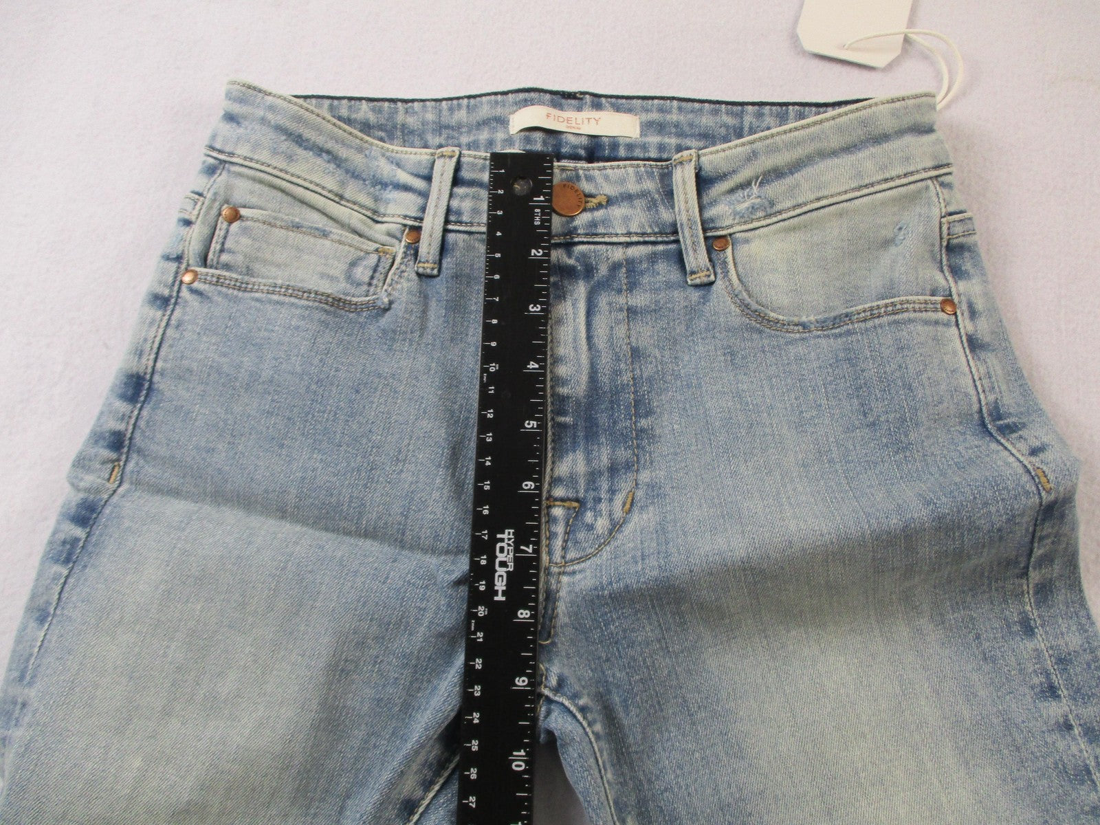 Fidelity Stevie Jeans Womens 26 Blue Slim Straight Slit Hem Daytona Wash 144814
