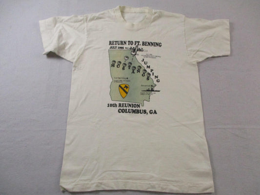 Vintage Return To Ft Benning Shirt Mens Medium White Army Reunion 1995 90s 15820