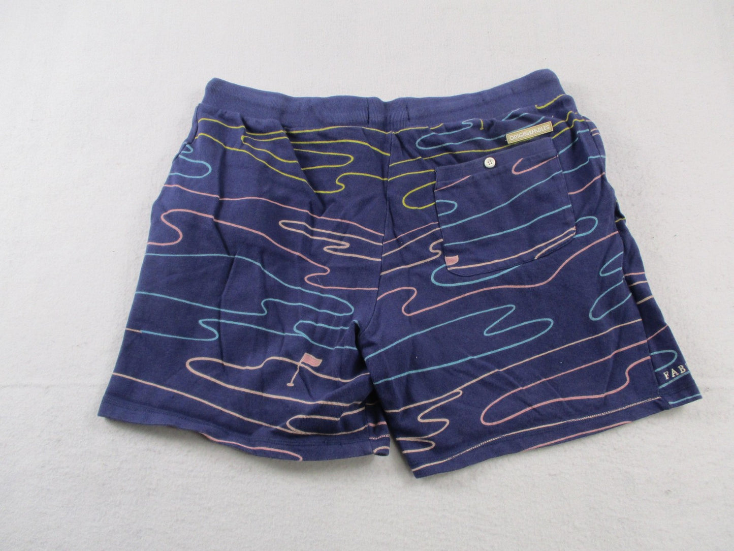 Original Fables Sweatsuit Set Mens XL Blue Golf Cart Flag Graphic Polo Shorts17