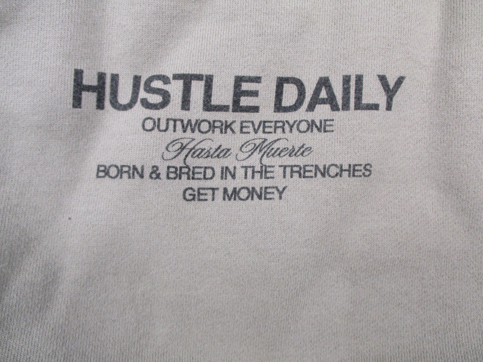 Hasta Muerte Hoodie Men 2XL Tan Hustle Daily Praying Angel Get Money Graphic12154