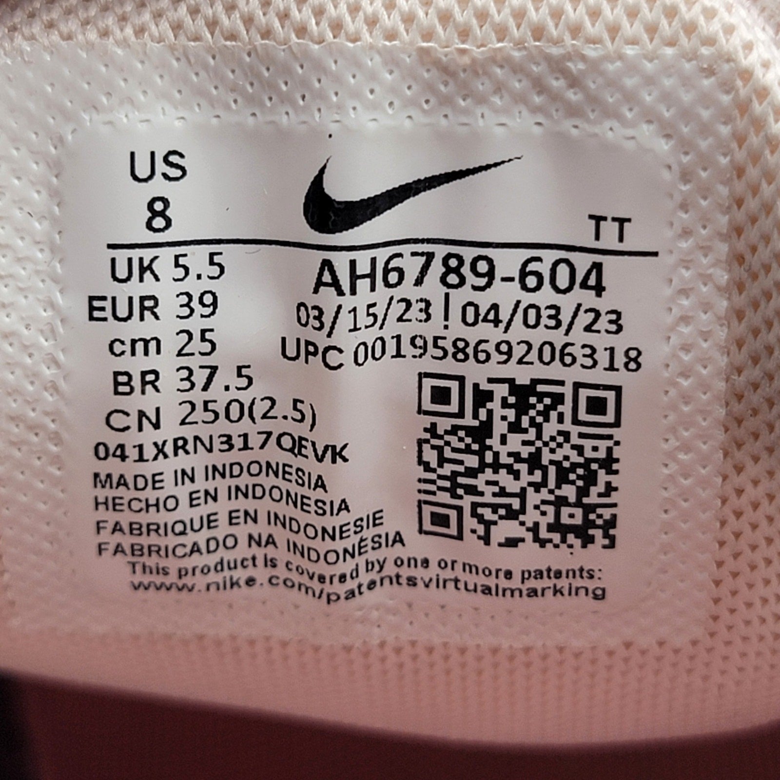 Nike Wmns Air Max 270 'Light Soft Pink' Sz 8W AH67896045