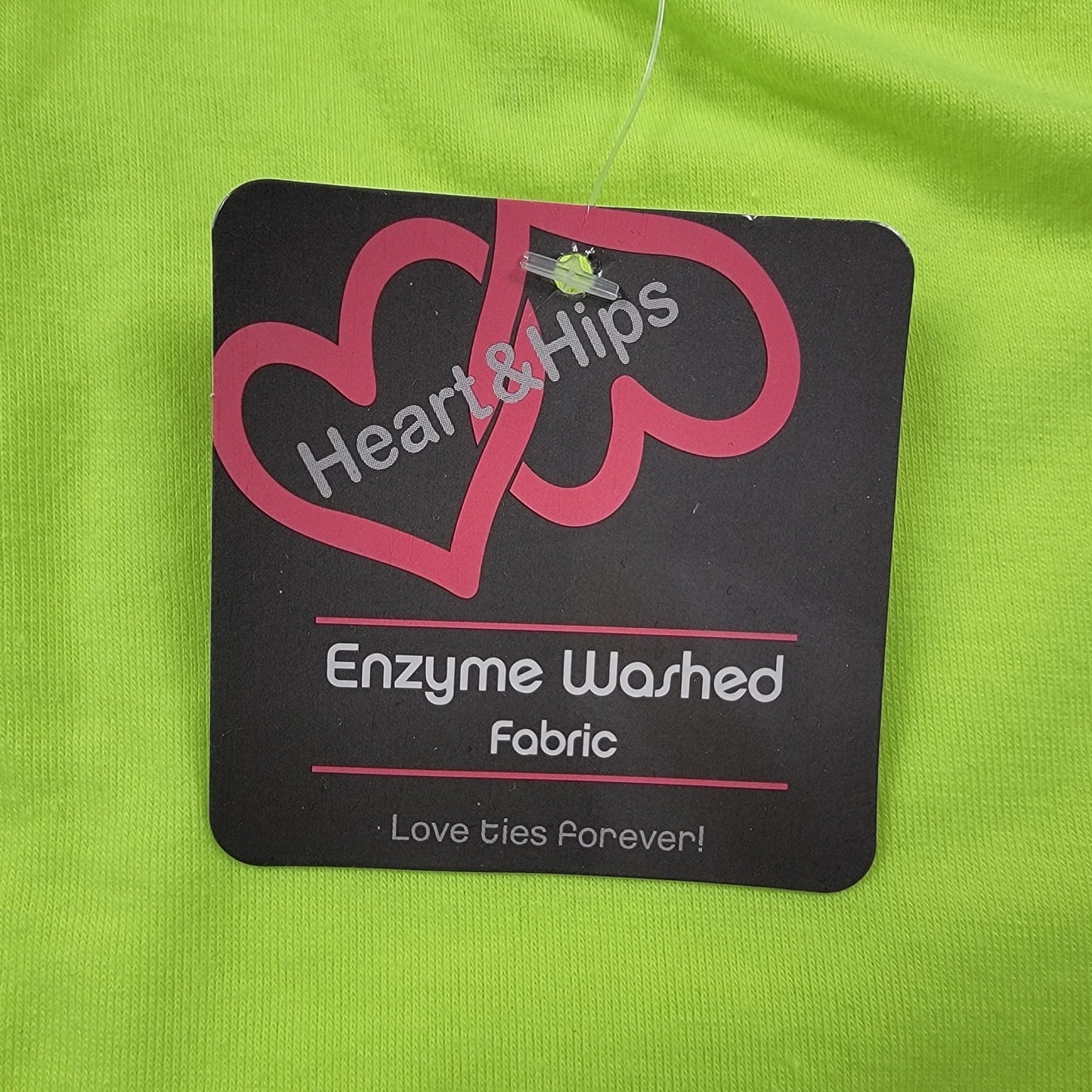 Heart & Hips Womens Small Neon Green Crop Tank Top Enzyme Washed New3