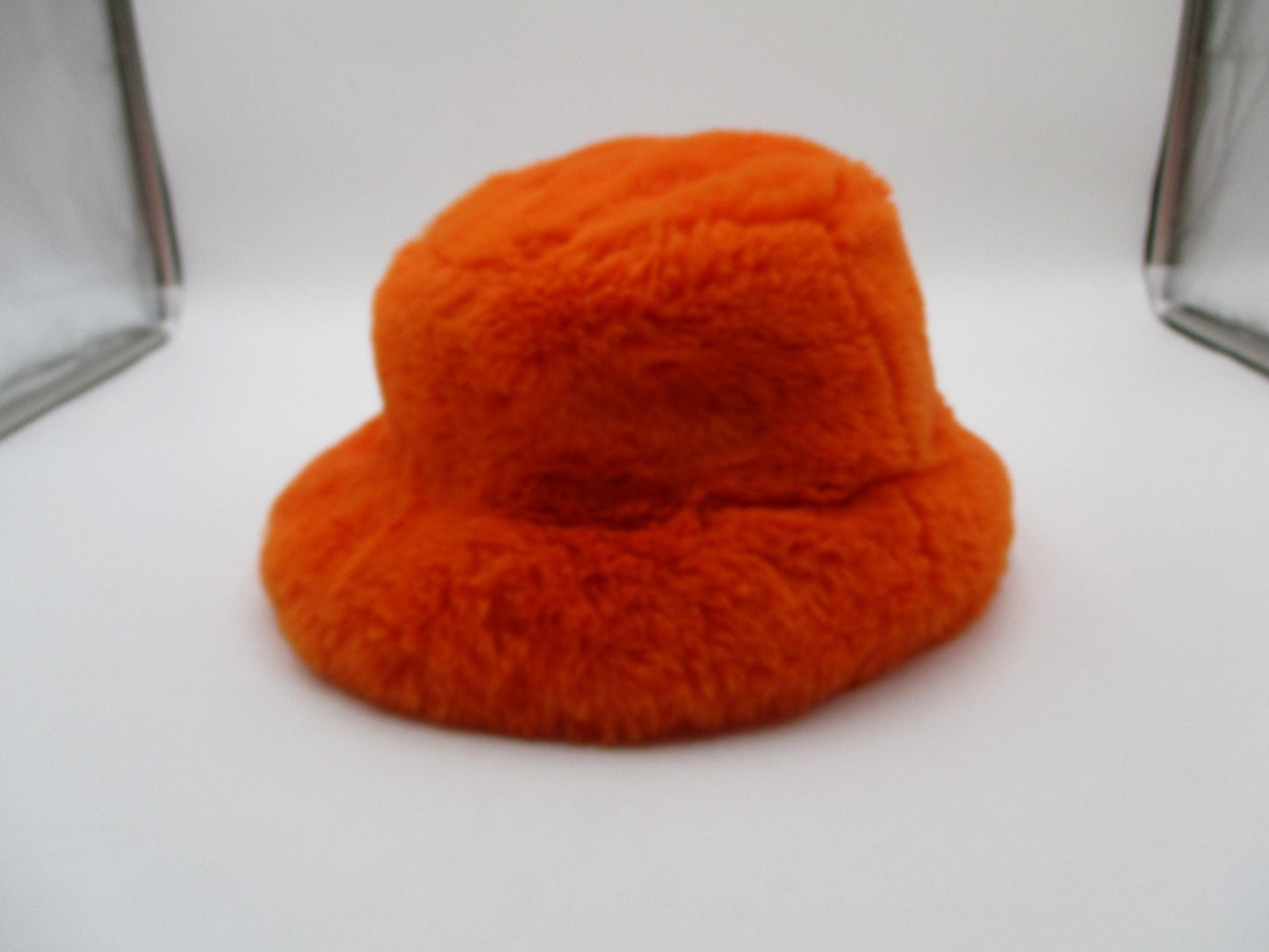 Faux Fur Hat Bucket Fuzzy Orange Soft Fleece Lined Warm Winter One Size Pimpin0
