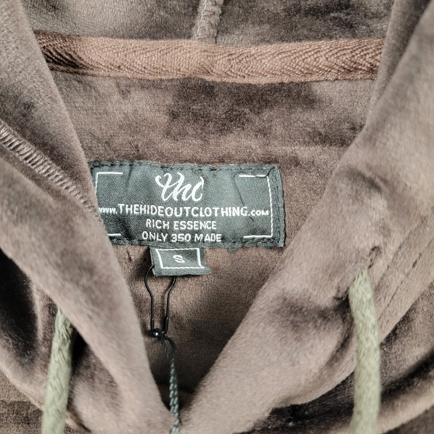 THC Hideout Clothing Blessed Velour Hoodie Brown Small Limited Edition 7587593