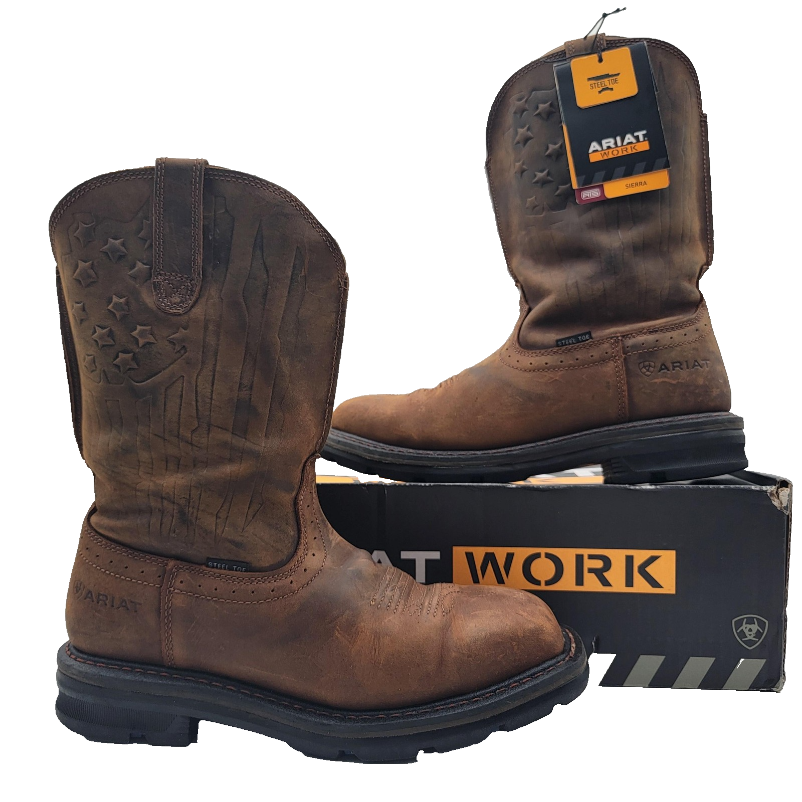 Ariat Work Boots Mens Size 10 EE Sierra Steel Toe Shock Shield Wide Safety Shoes0