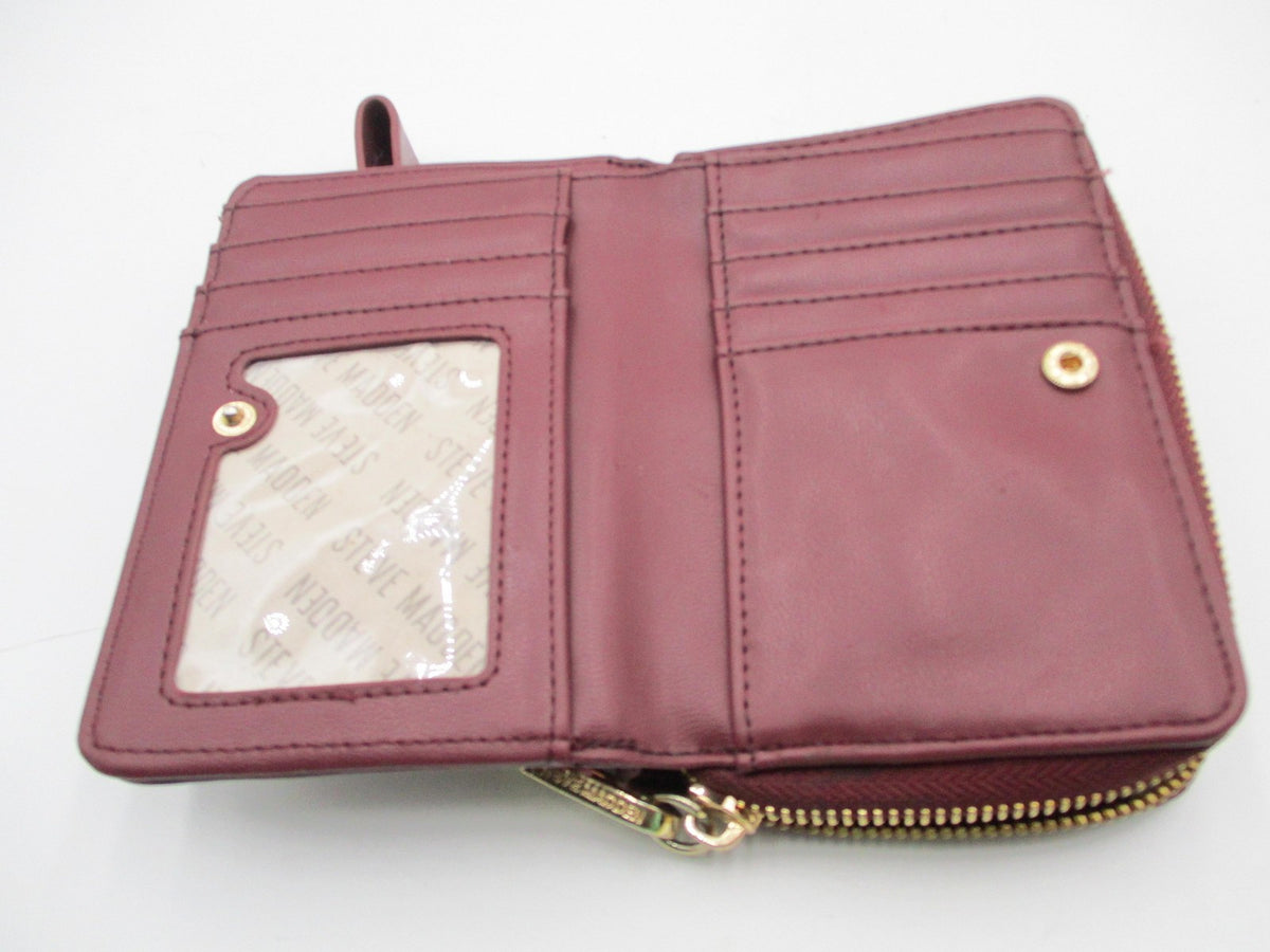 Steve Madden Wallet Women's One Size Red Faux Leather Wristlet Zip Around4