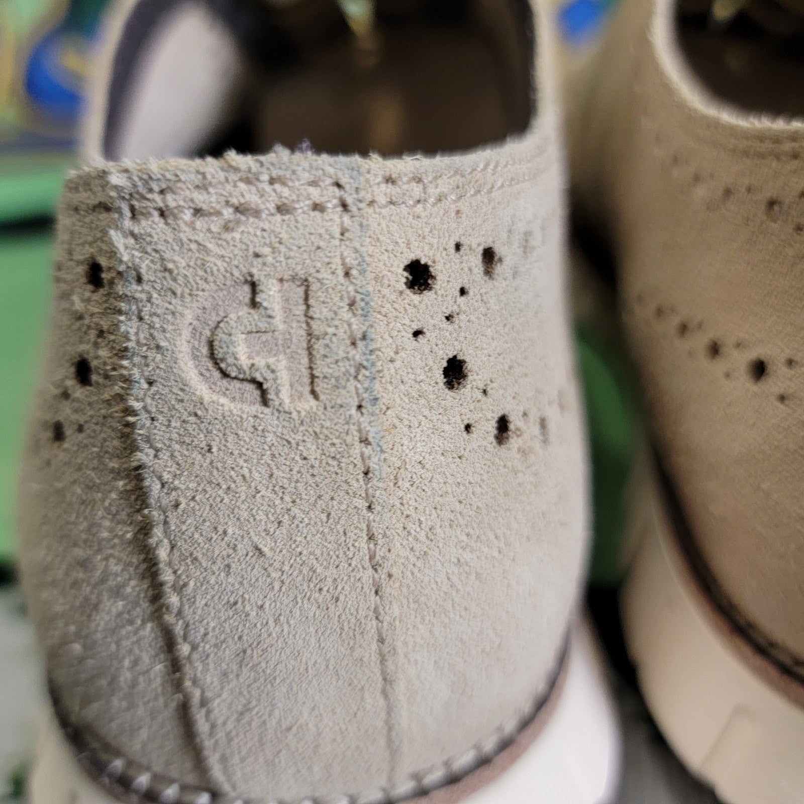 Cole Haan ZeroGrand Remastered Wingtip Oxfords Beige Sz 13M