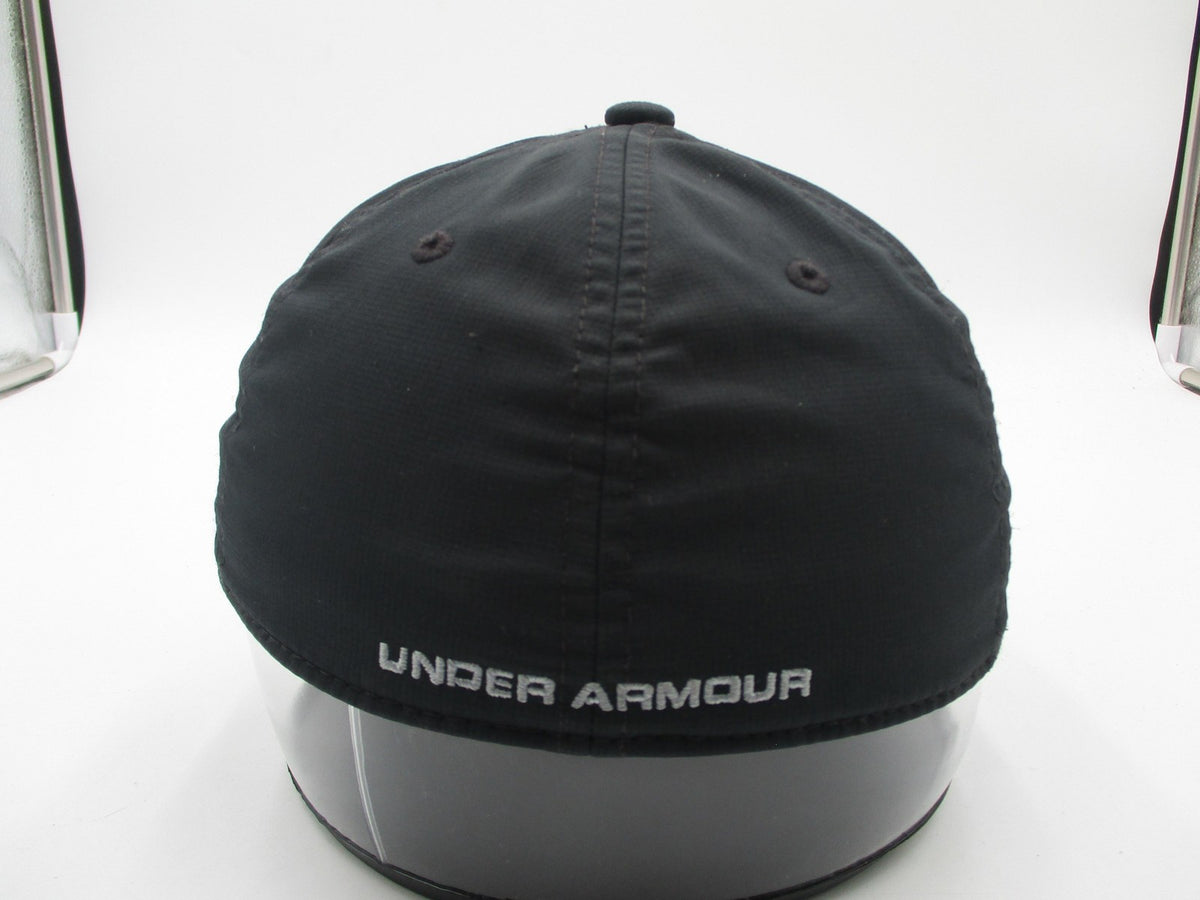 Under Armour Hat Cap Baseball Fitted Boys Medium Black UA Logo Stretch6