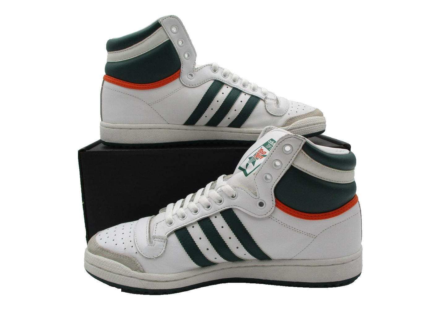 Adidas Top Ten Mens Size 10 White Green Orange High Top Basketball EF2516 (1S2)1