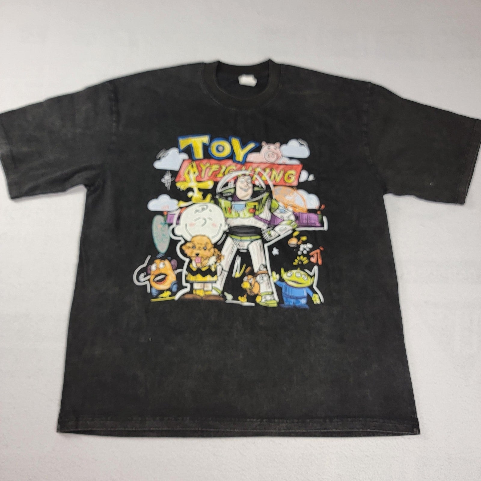 2 Pk Toy Story Shirt Black + Courage the Cowardly Dog Purple Mens 2XL
