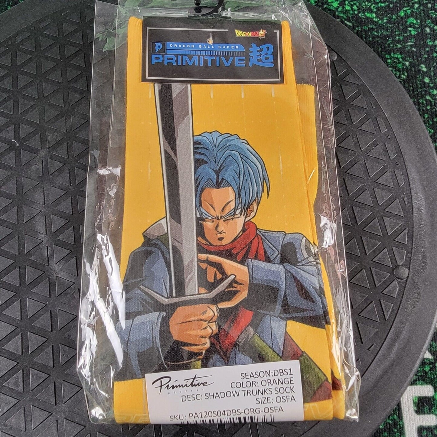 PRIMITIVE DBZ SHADOW TRUNKS CREW SOCKS ORANGE2