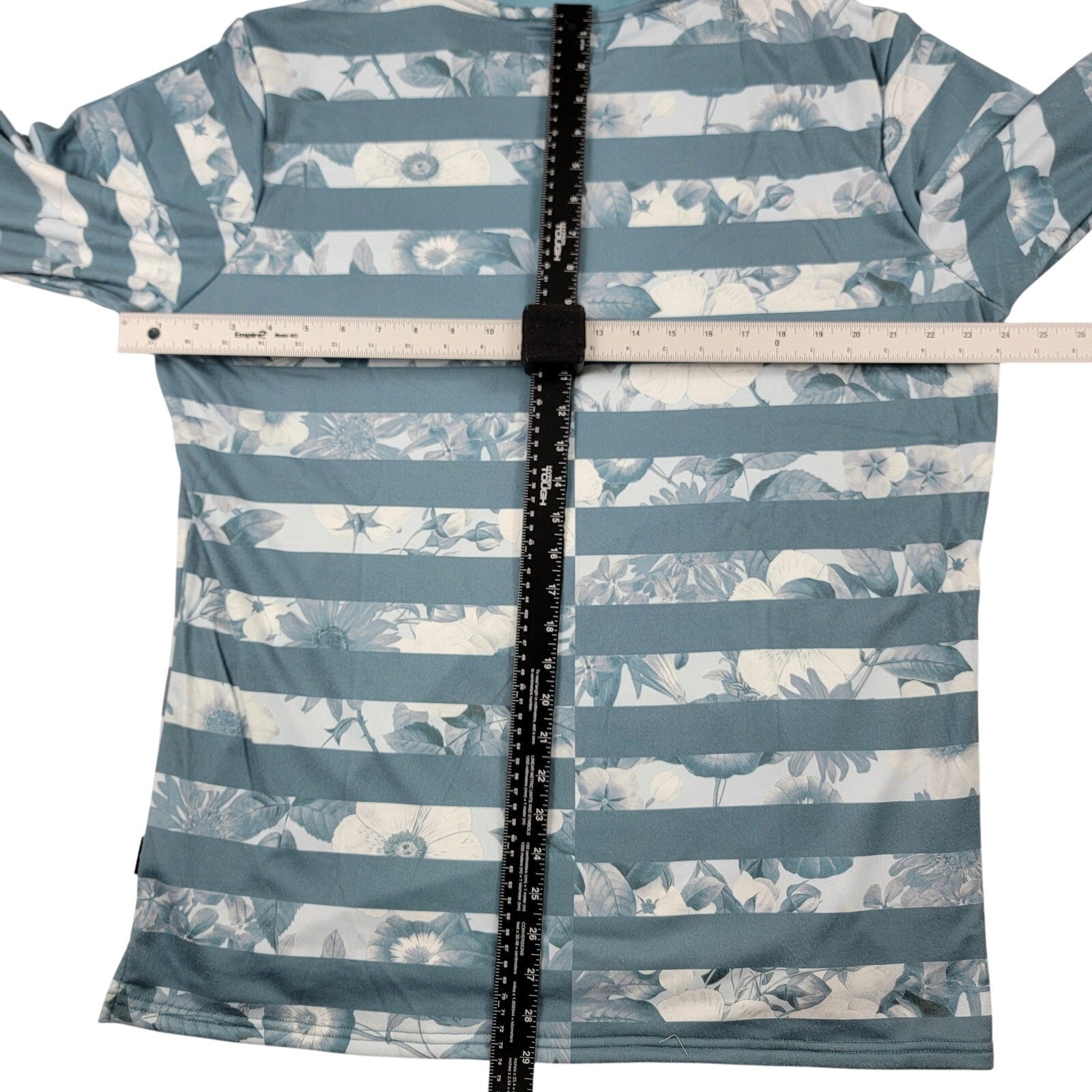 The Hideout Clothing Flower Era Striped Crewneck XL Mallard Blue New