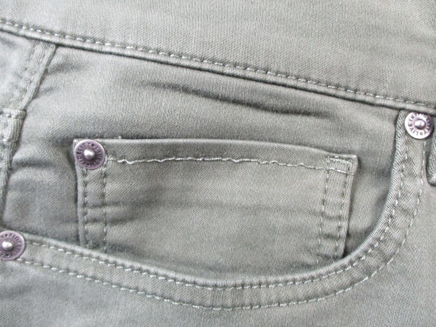 Fidelity Denim Jeans Mens 32x32 Green Slim Straight Stretch Denim Pants