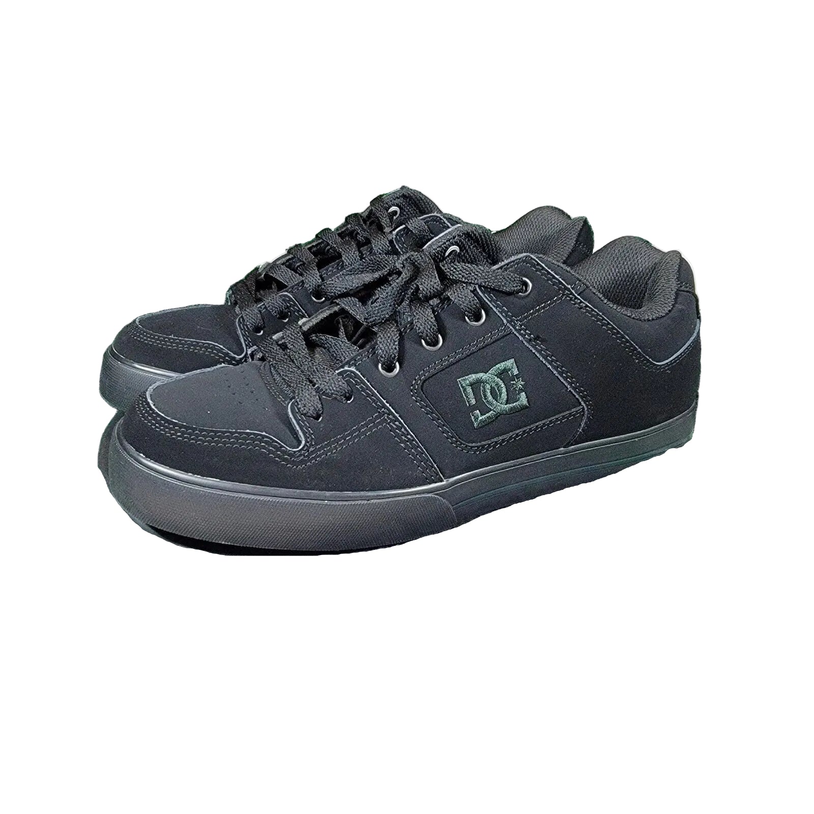 DC Shoes Pure A Lace Up Skate Sneaker In Triple Black Size US 10.5
