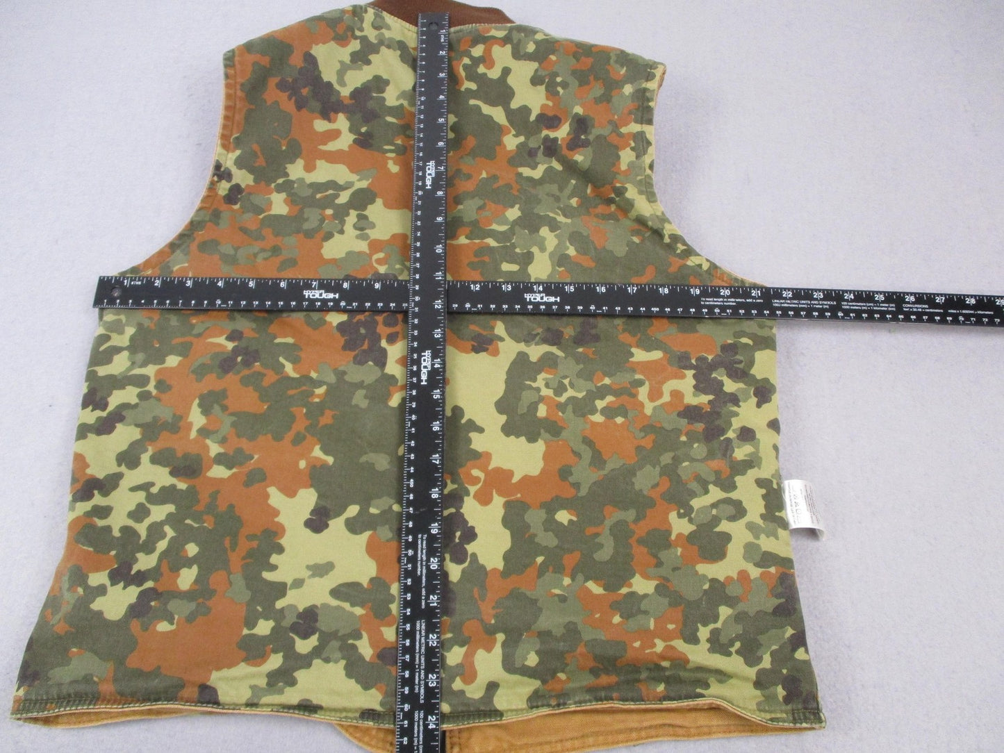 Cult of Individuality Vest Mens Medium Tan/Camo Canvas Reversible