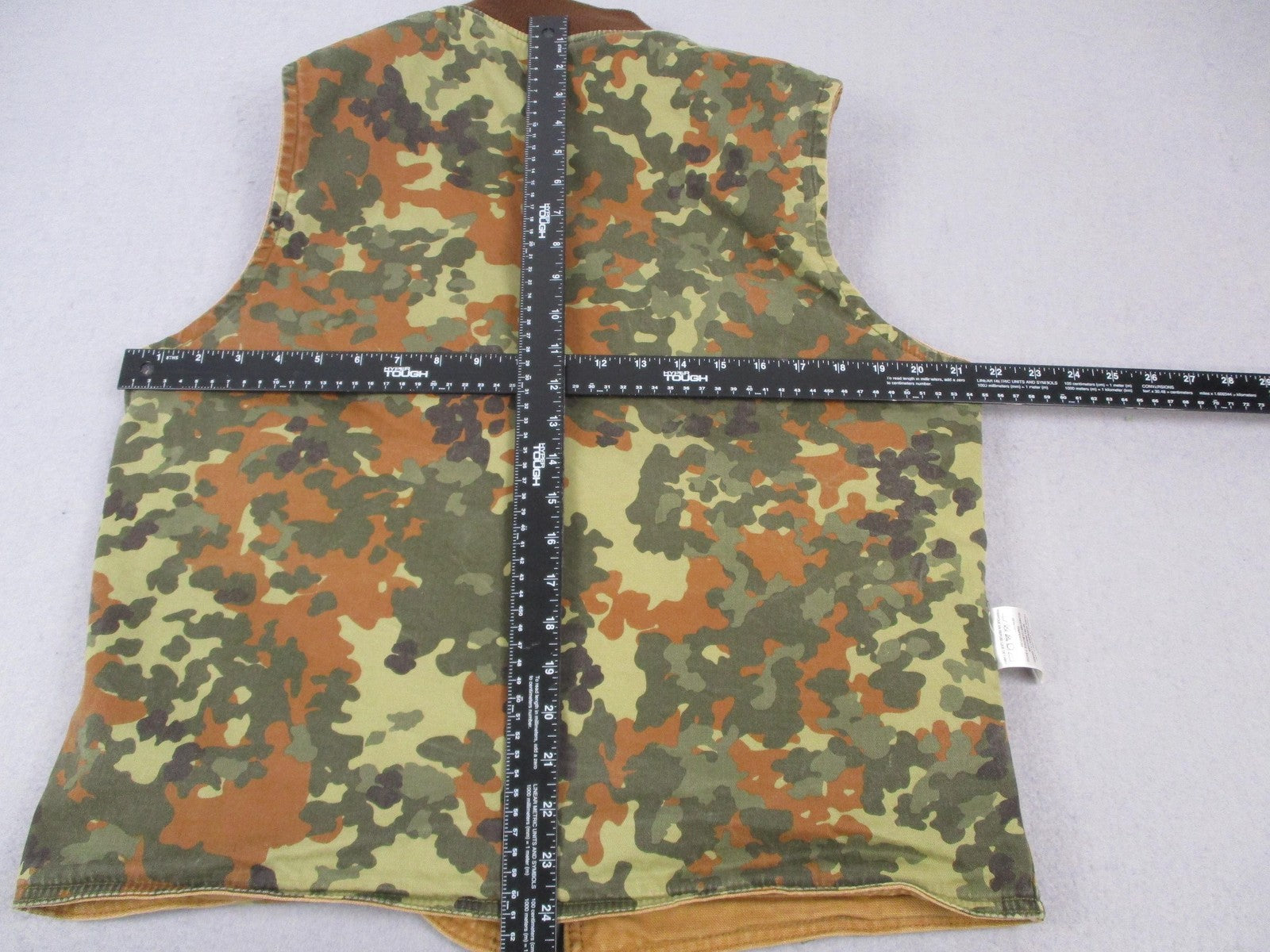 Cult of Individuality Vest Mens Medium Tan/Camo Canvas Reversible