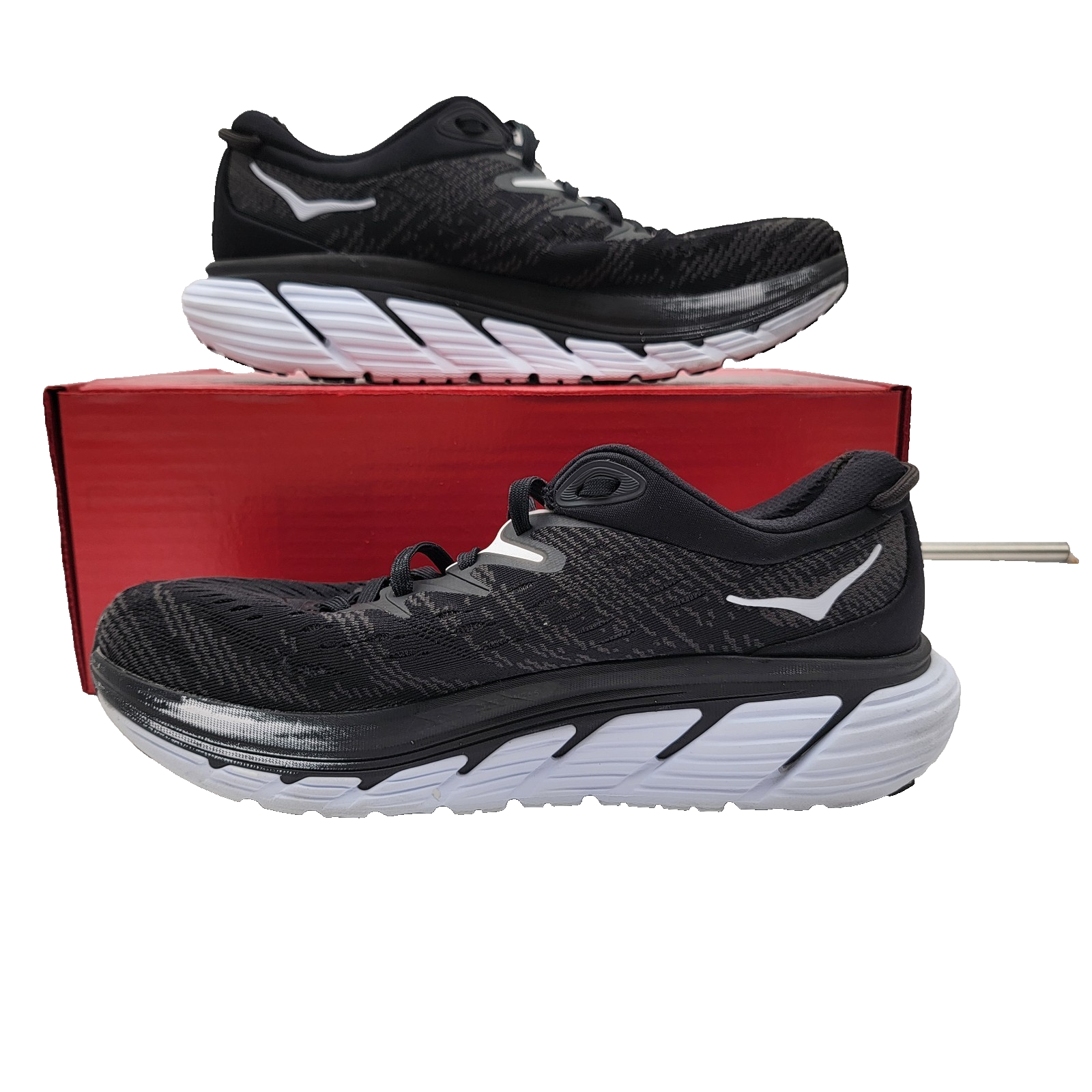 Hoka One One Gaviota 4 Wide Running Shoe Sneaker Black White Women's 9.5D