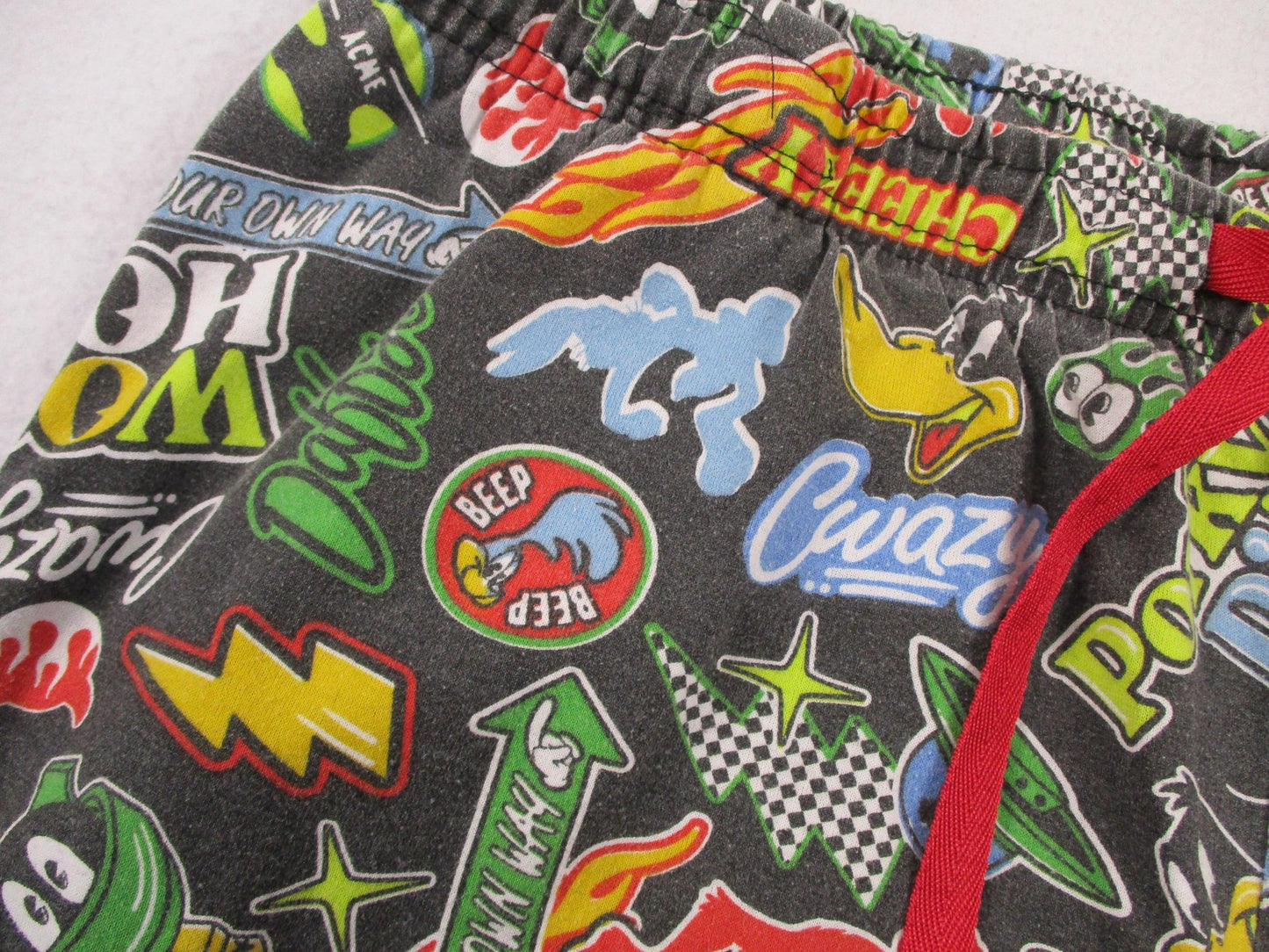 Looney Tunes Pajama Pants Mens Large Black Cartoon Characters Graphic Sleep5