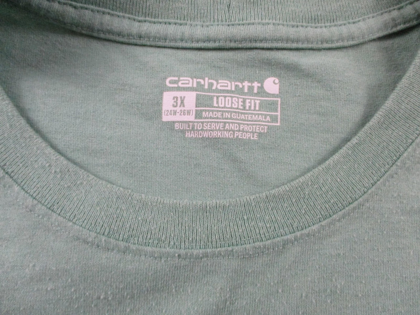 Carhartt Shirt Womens 3X Green Loose Fit Long Sleeve Logo Graphic Work Tee1