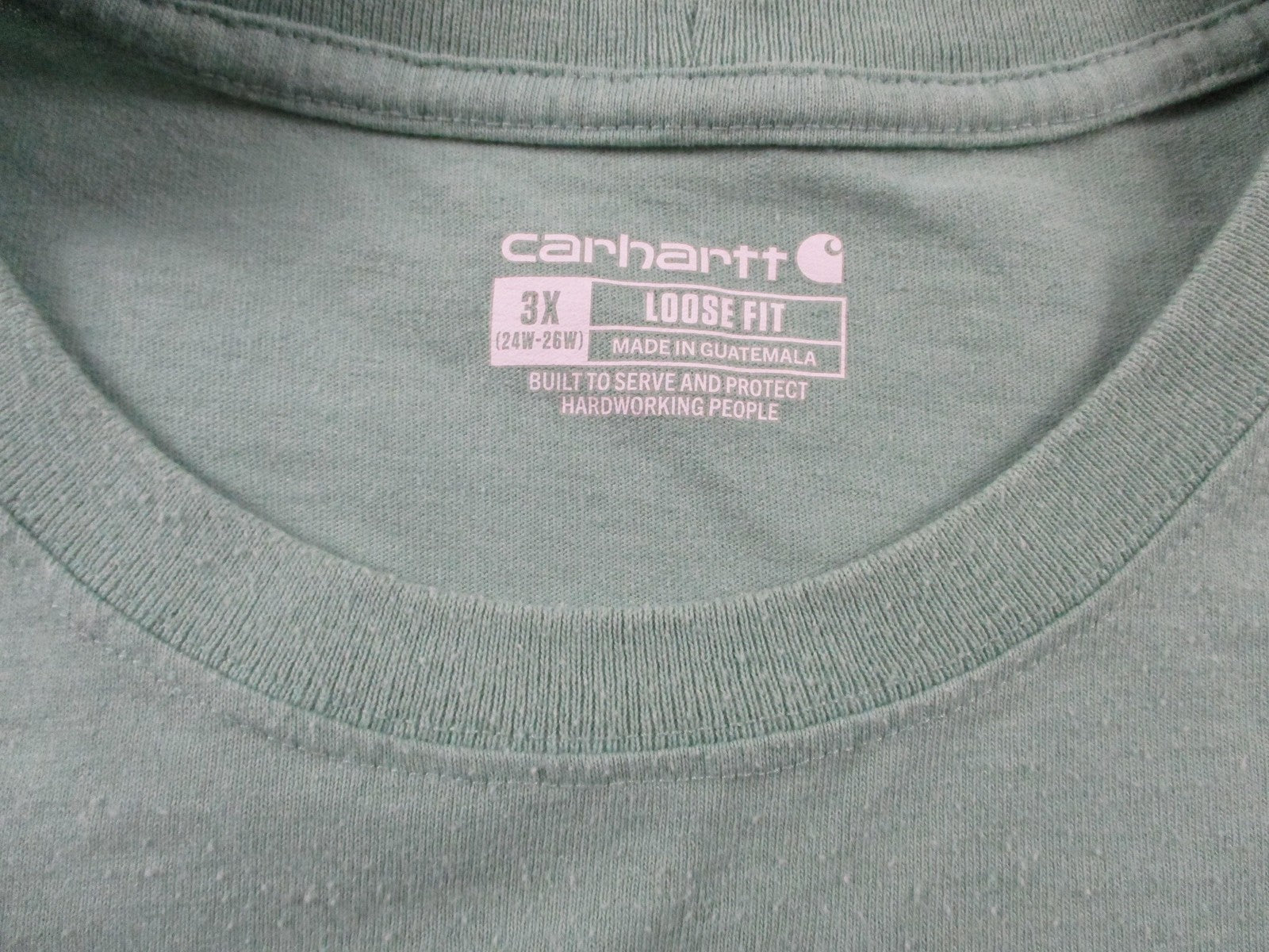 Carhartt Shirt Womens 3X Green Loose Fit Long Sleeve Logo Graphic Work Tee1