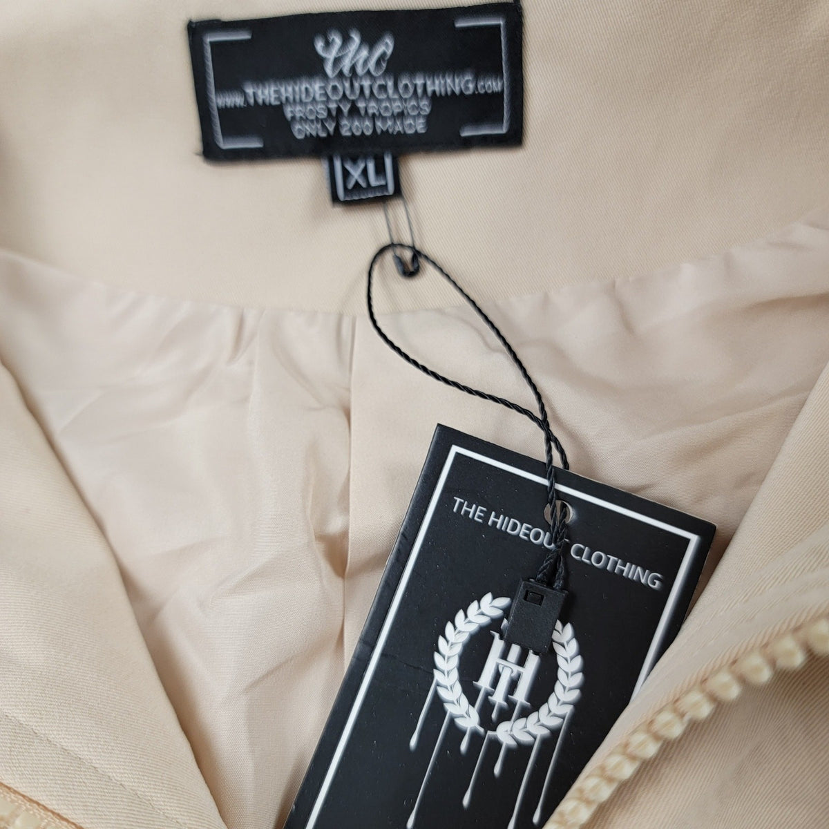 The Hideout Clothing THC Hooded Jacket Men’s XL Beige Brown NWT1