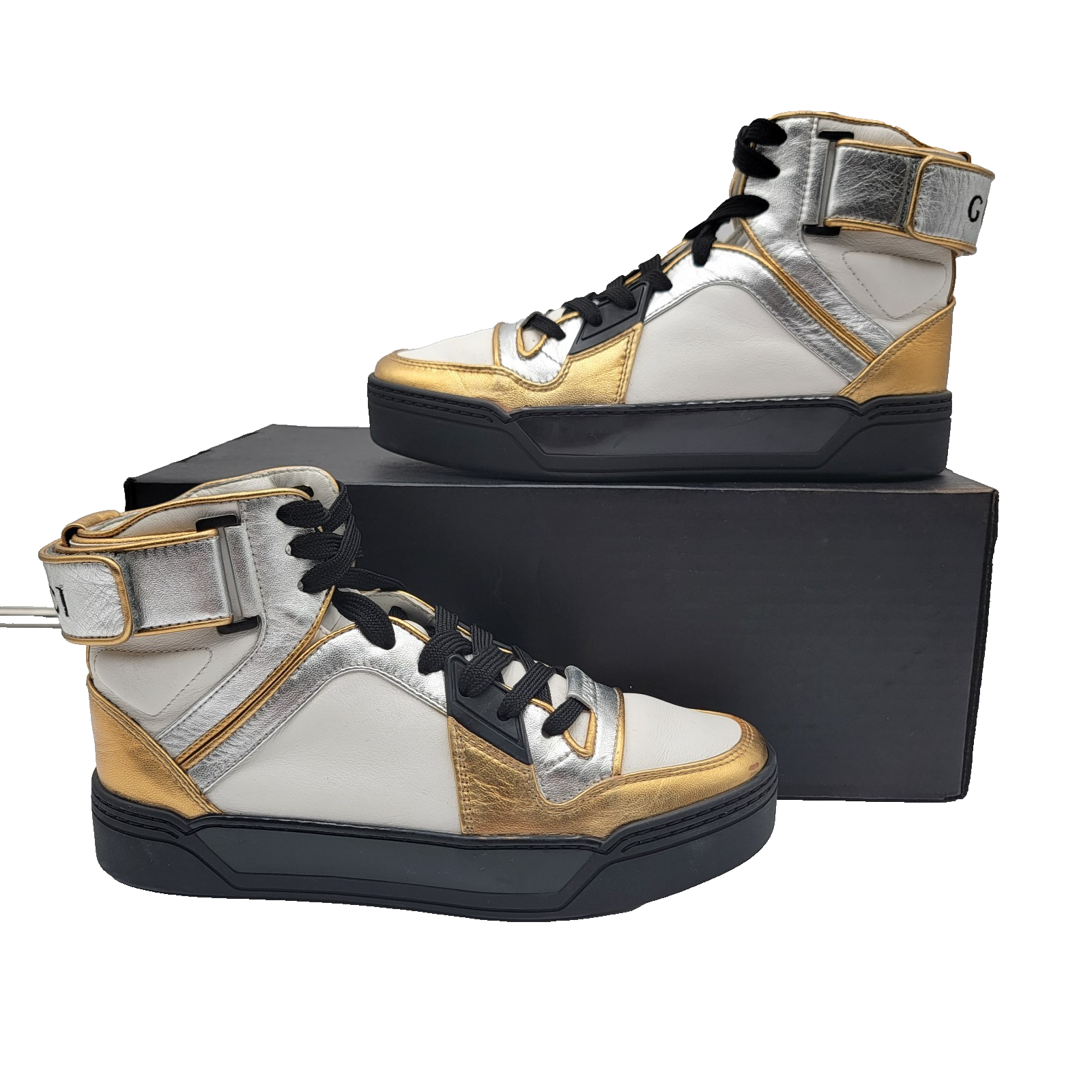 Gucci (388015) Interlocked GG Tri colored High Top Sneakers. Euro35/U.S5W 3730