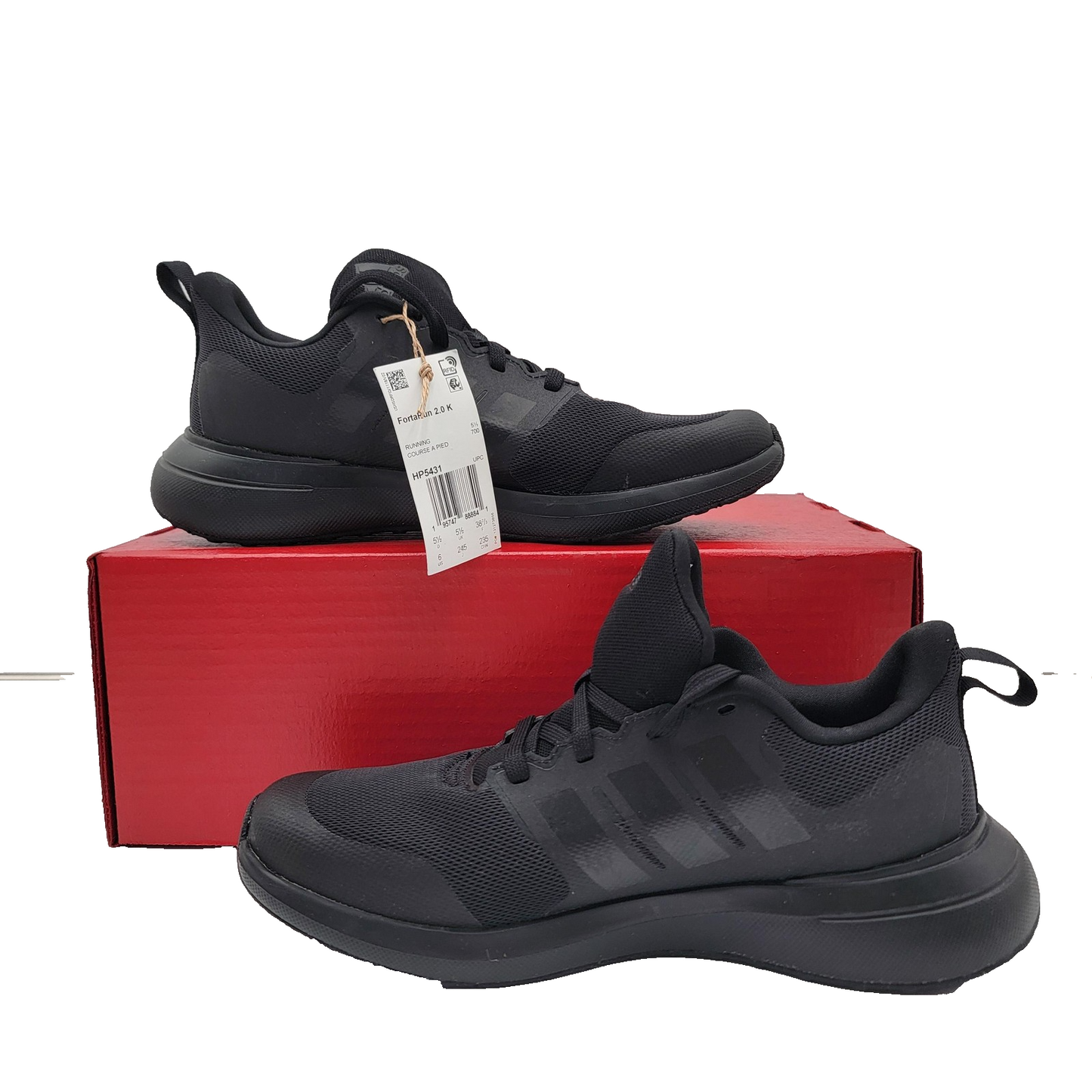 Adidas FortaRun 2.0 J 'Black Carbon' Mens Size 6 Running Cloudfoam HP5431