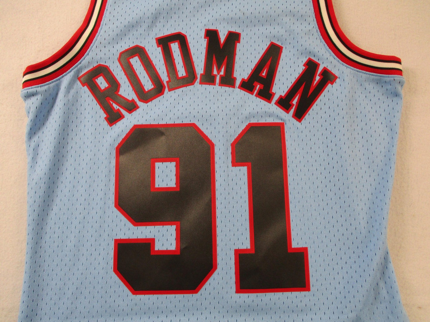 Chicago Bulls Basketball Jersey Mens Small Blue Dennis Rodman Mitchell Ness 149314
