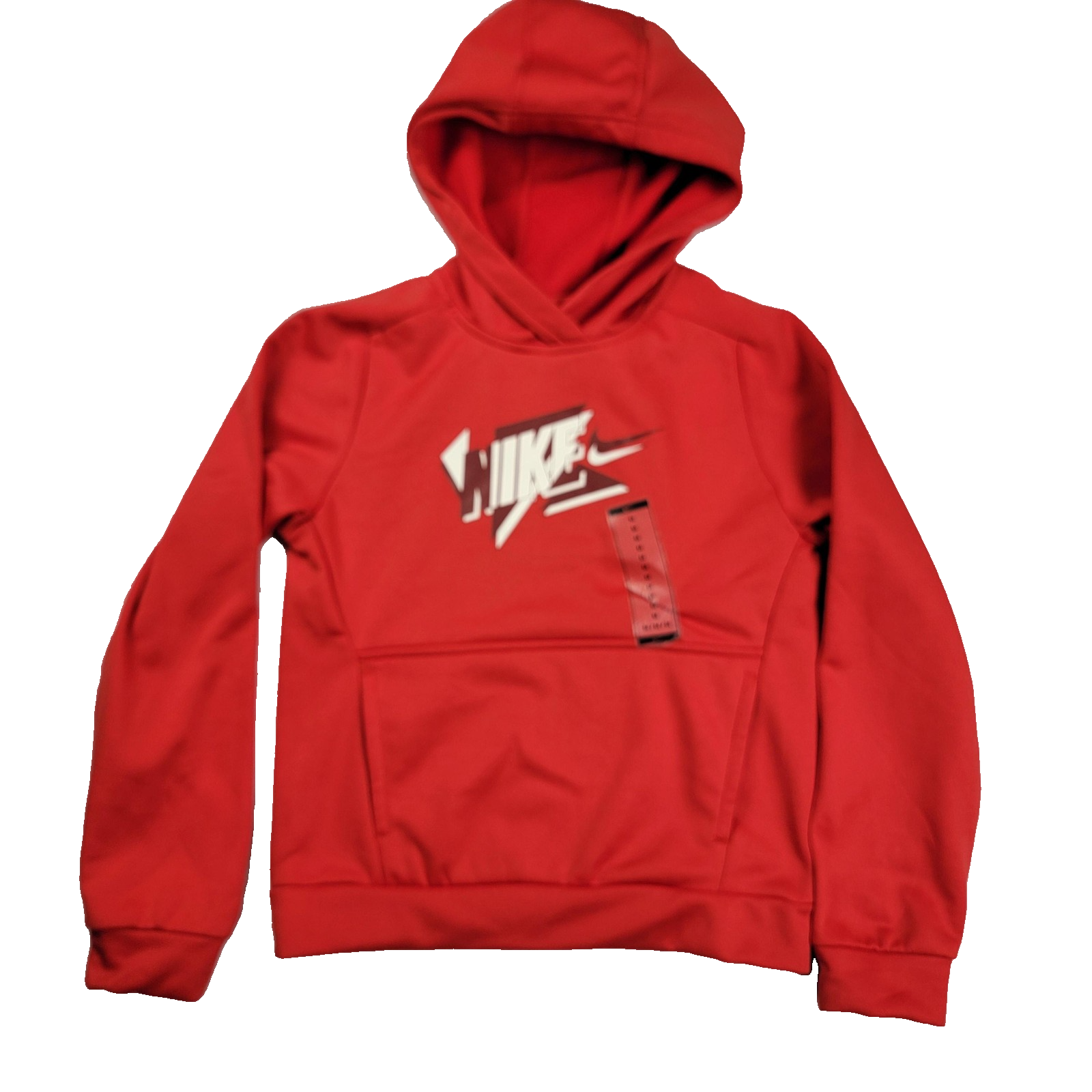 Nike Hoodie Youth Medium Red ThermaFit Pullover Boys Girls FJ6050657