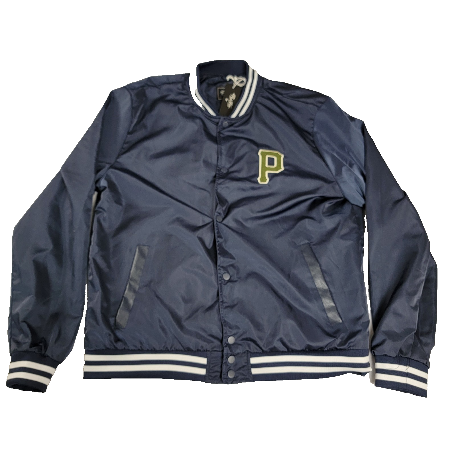 Primitive Dirty P Satin Varsity Jacket Navy Men’s L Skateboard Streetwear