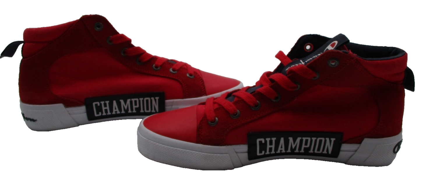 Champion Freshman Mid Top Sneaker Red Navy Youth 6.5Y Womens 8 Pre-Owned4