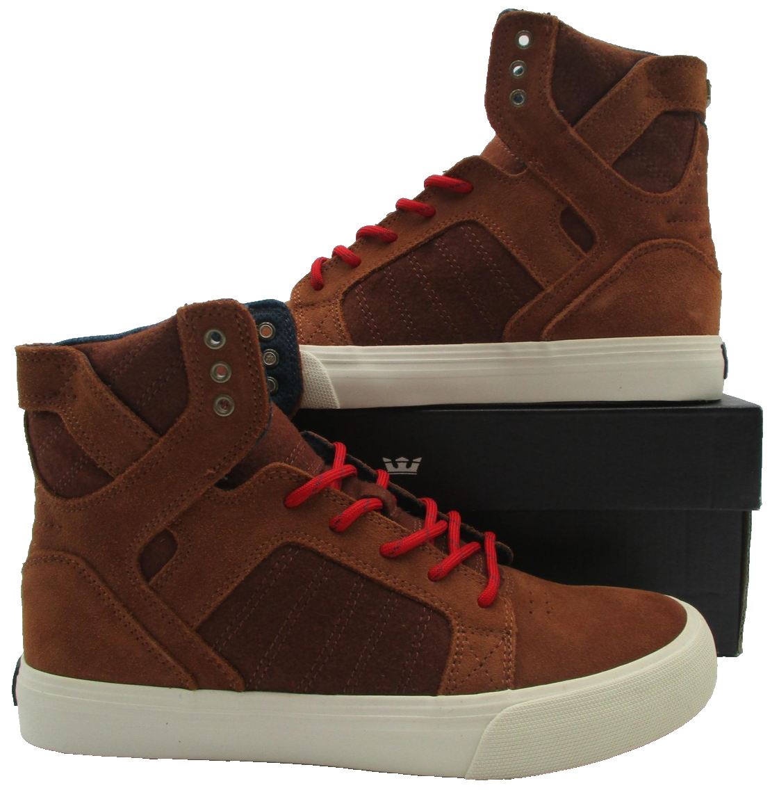 Supra Skytop Muska 001 Shoes Kids Size 5 Brown Suede High Top Skate Sneakers0