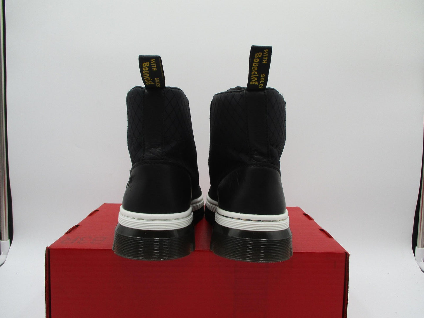 Dr. Martens Combs Ripstop Boots Women's Size 8 Black/White Lace Up AirWair 1F55