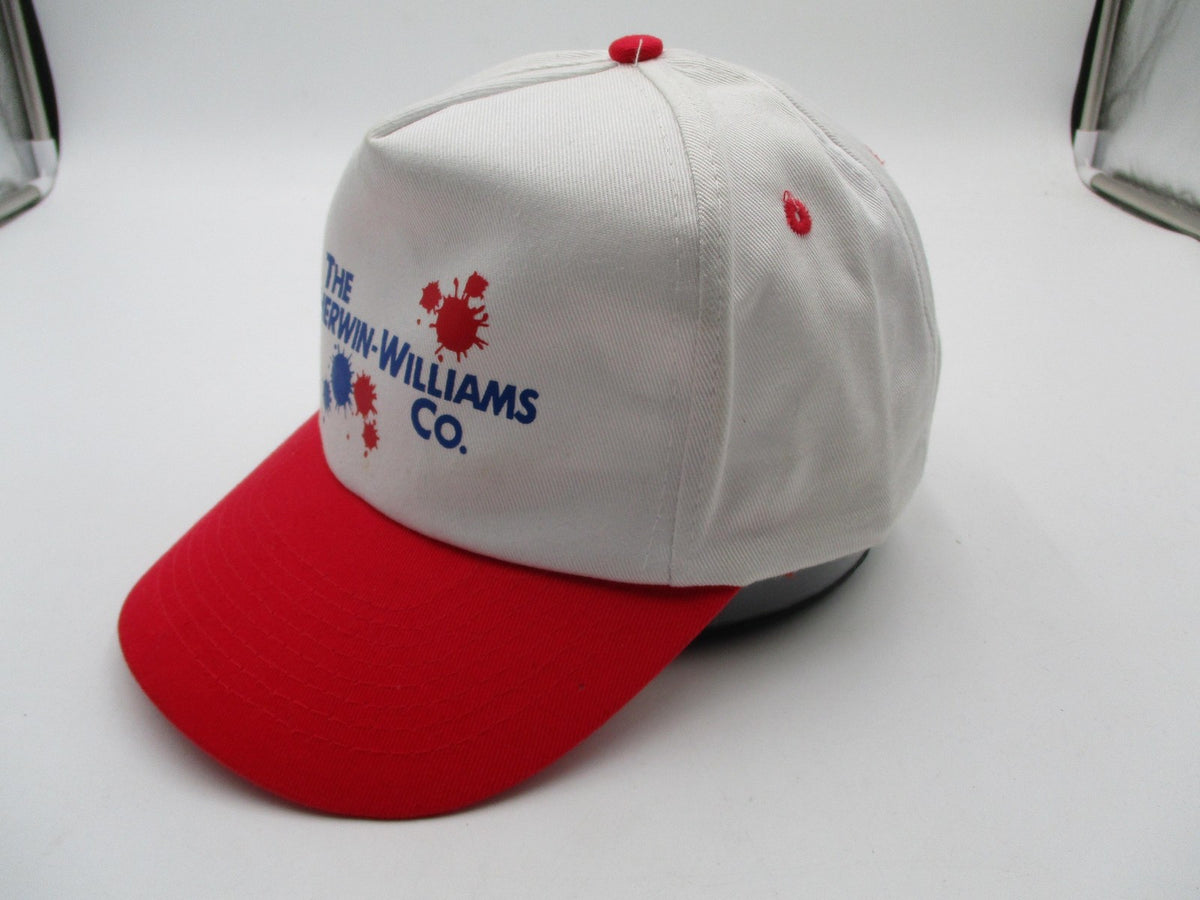 Sherwin-Williams Hat Cap Snap Back Mens One Size White Red Paint Logo Promo3
