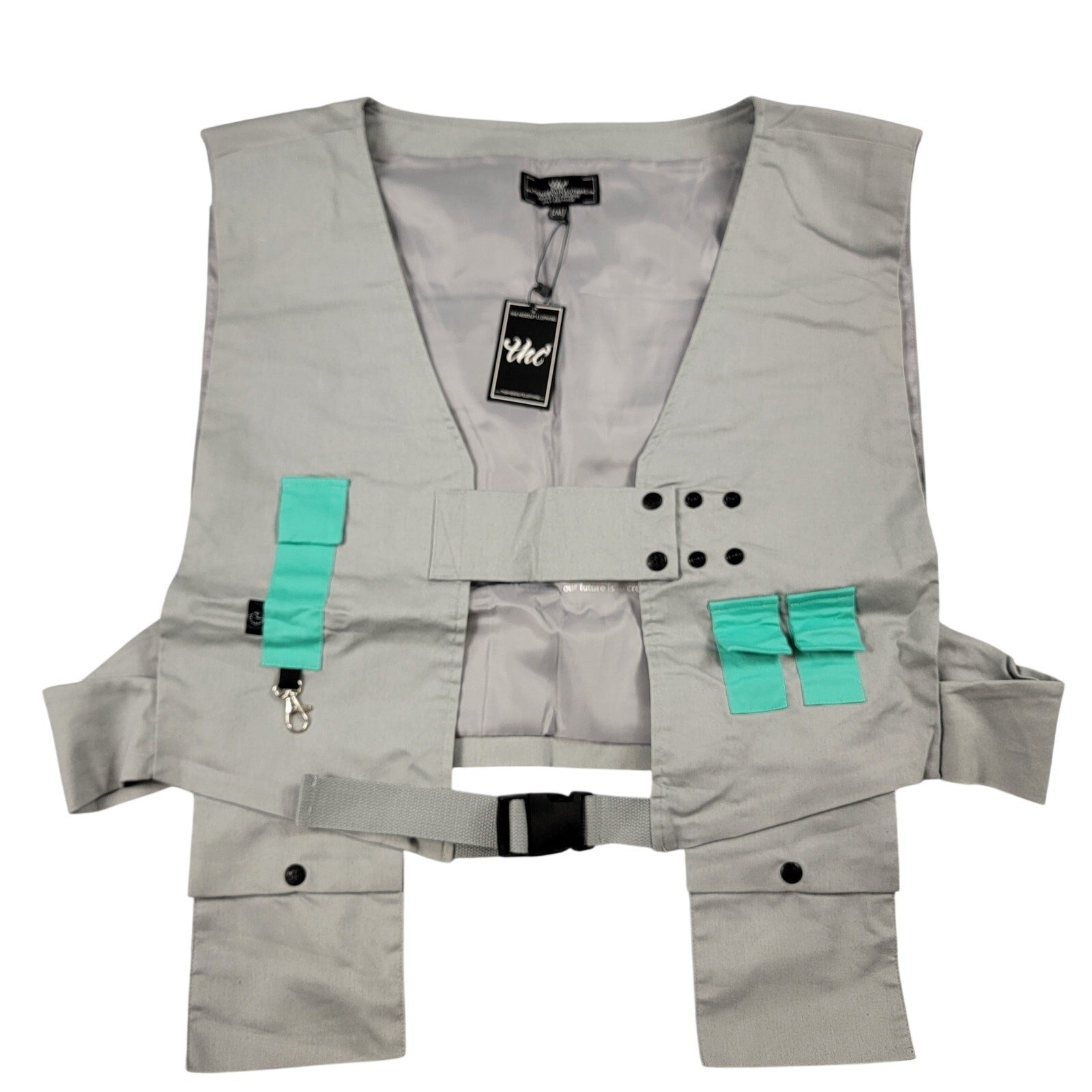 The Hideout Clothing Utility Vest & Pants Set Black Gray 2XL NWT 806071