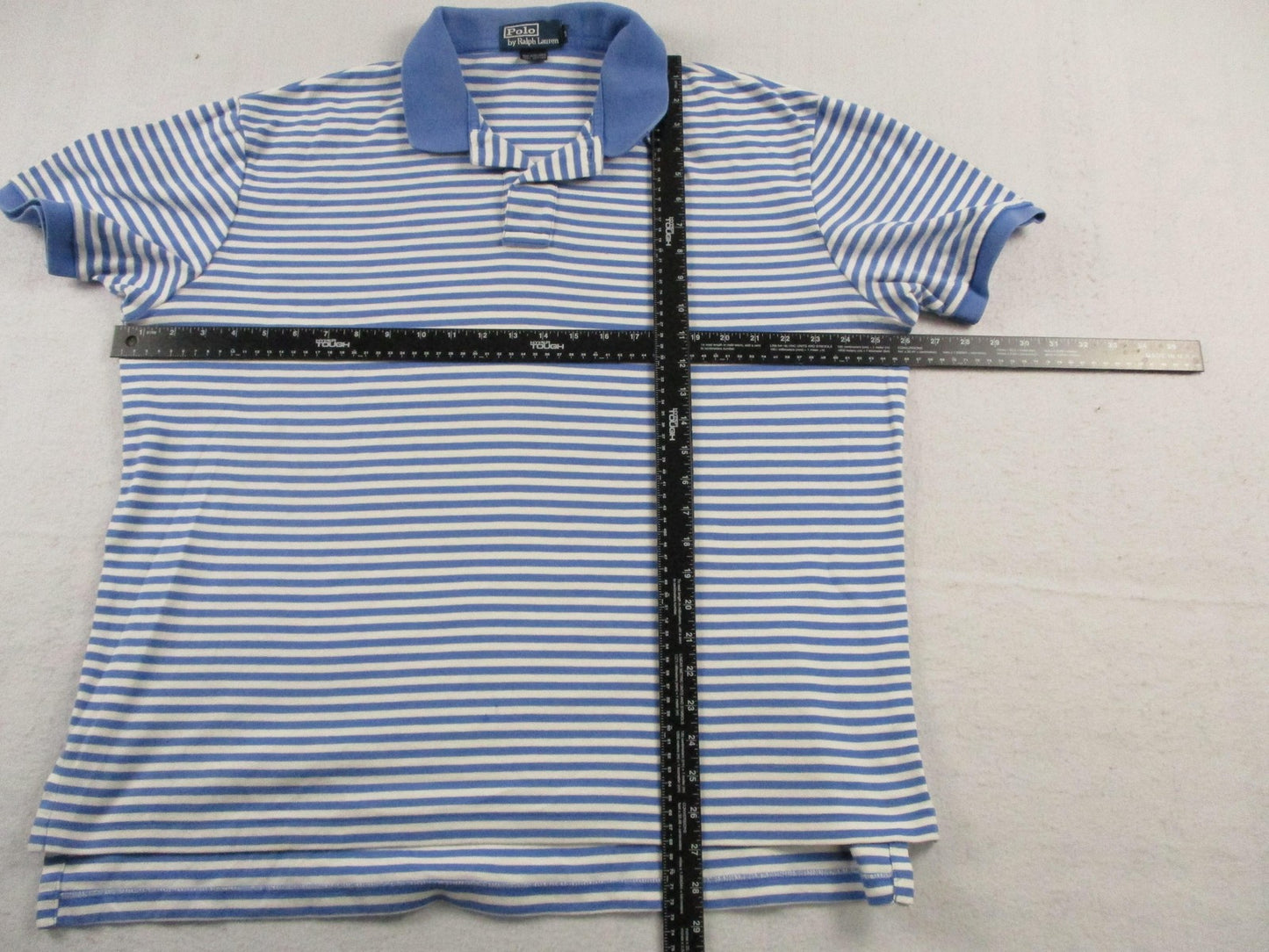 Polo By Ralph Lauren Polo Shirt Mens XL Blue White Striped Cotton Logo Casual3