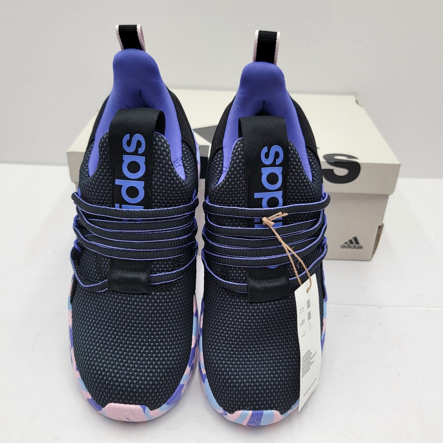 Adidas Kids Sz 3 Lite Racer Adapt 7 Running Slip On Tie Dye Blue Purple Sneaker3