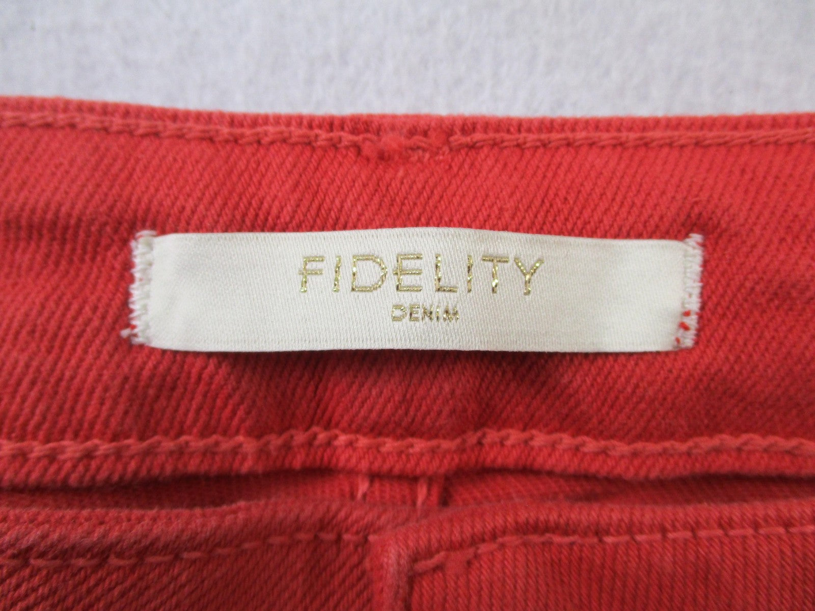 Fidelity Denim Ziggy Crop Jeans Womens 26 Red High Rise Wide Leg Sunkissed 14452