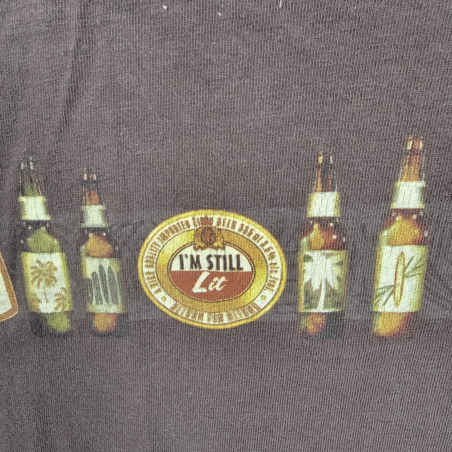 Newport Blue Graphic Beer O Clock Brown Tshirt Sz XXL