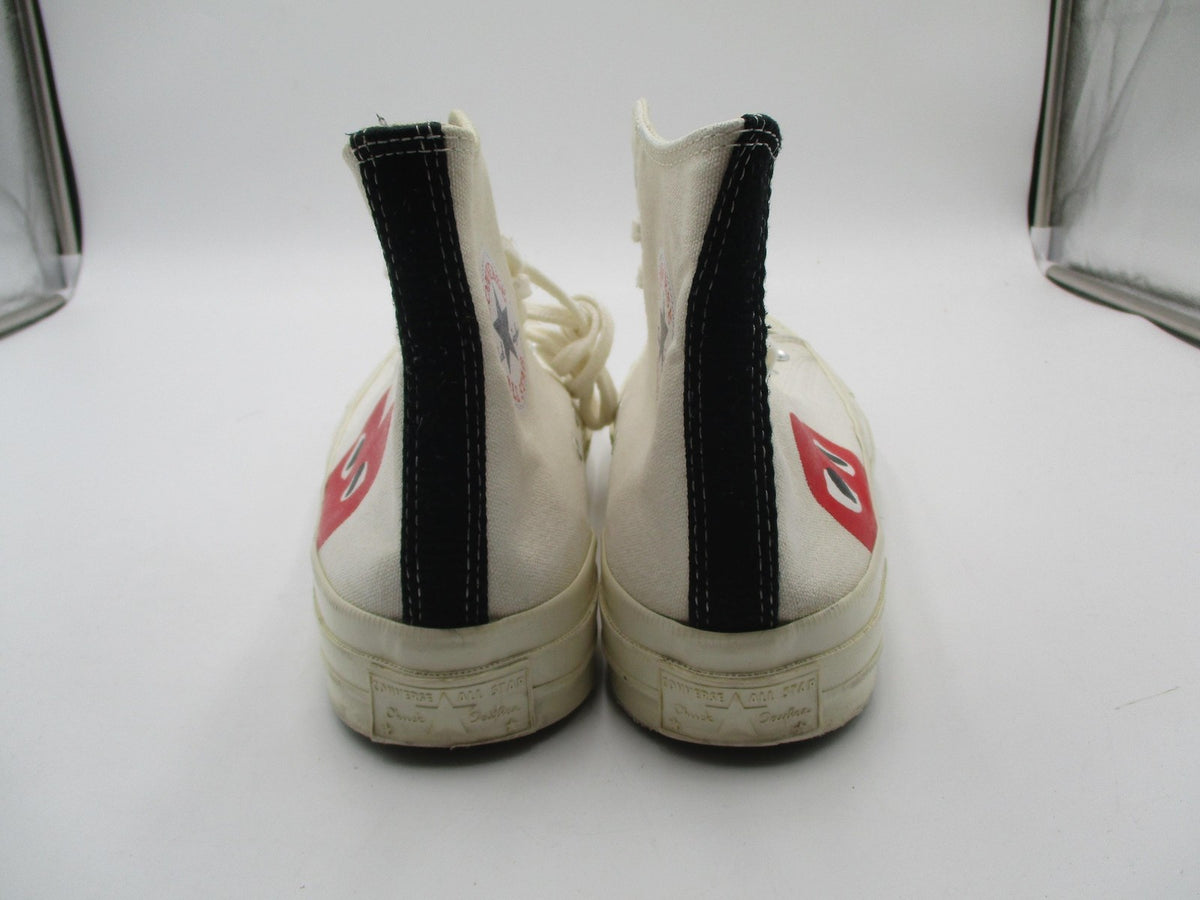 Converse Chuck Taylor Play CDG Shoes Mens Size 10 White High Top Heart 150205C5