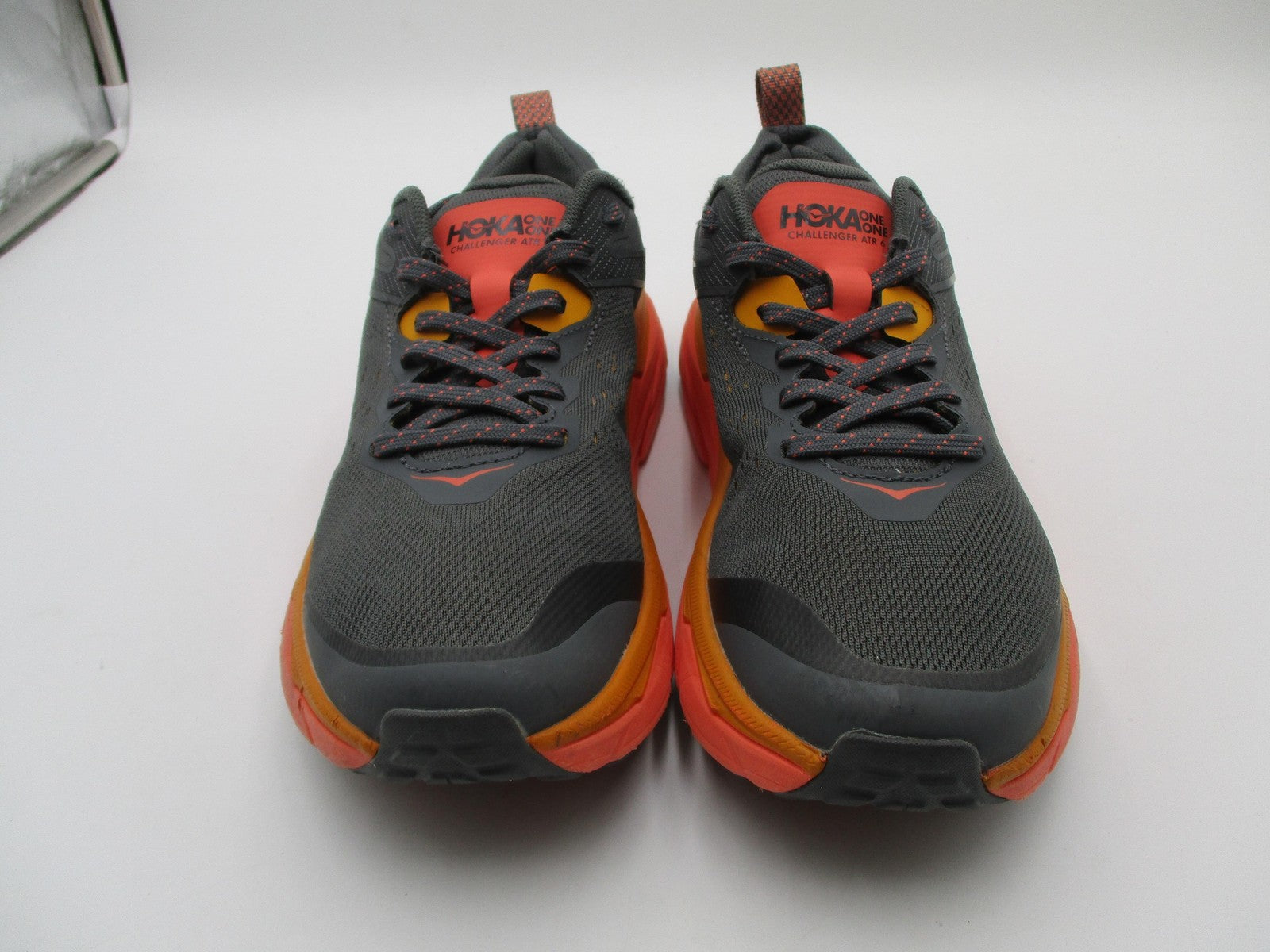 Hoka One One Challenger ATR 6 Shoes Womens Size 8.5 Gray Orange Trail 11065121