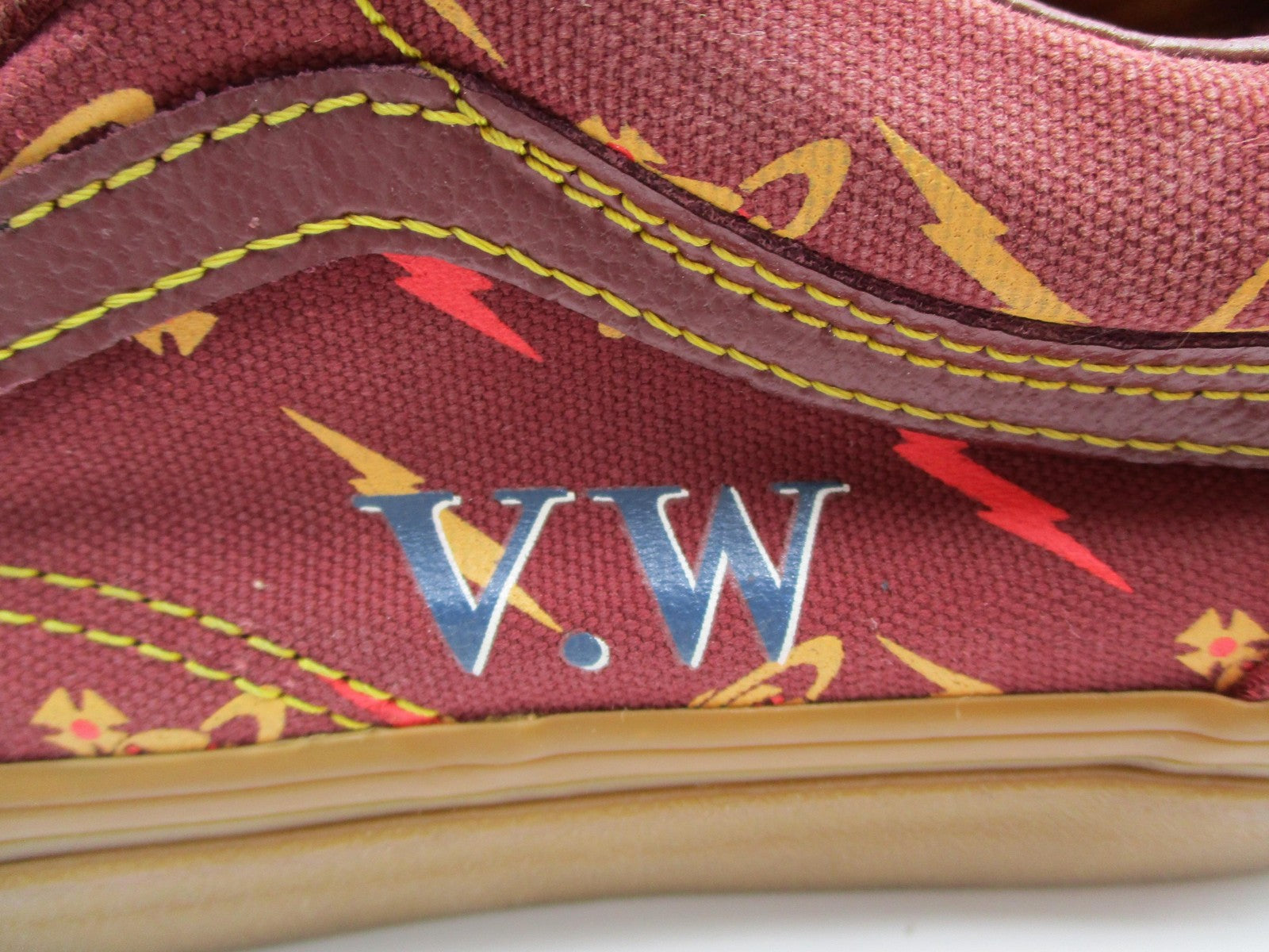 Vans Old Skool Vivienne Westwood Shoes Mens 5.5 Womens 7 Red Gum Bolt Print 1A47