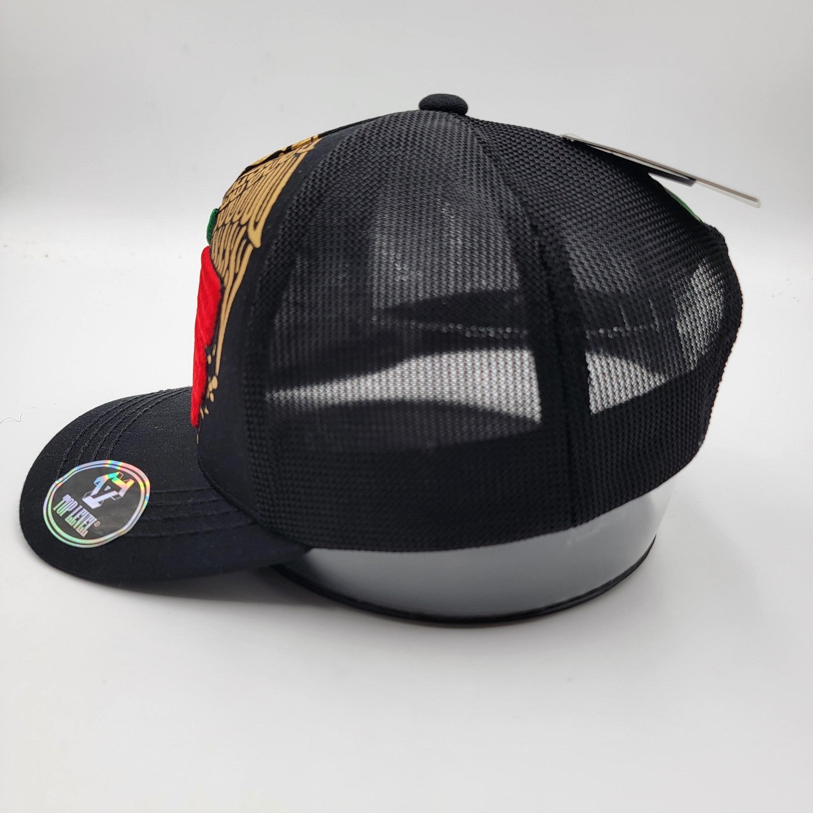 Top Level Hat Cap Snap Back Mesh Embroidered Mexico Flag Eagle Trucker Mens1