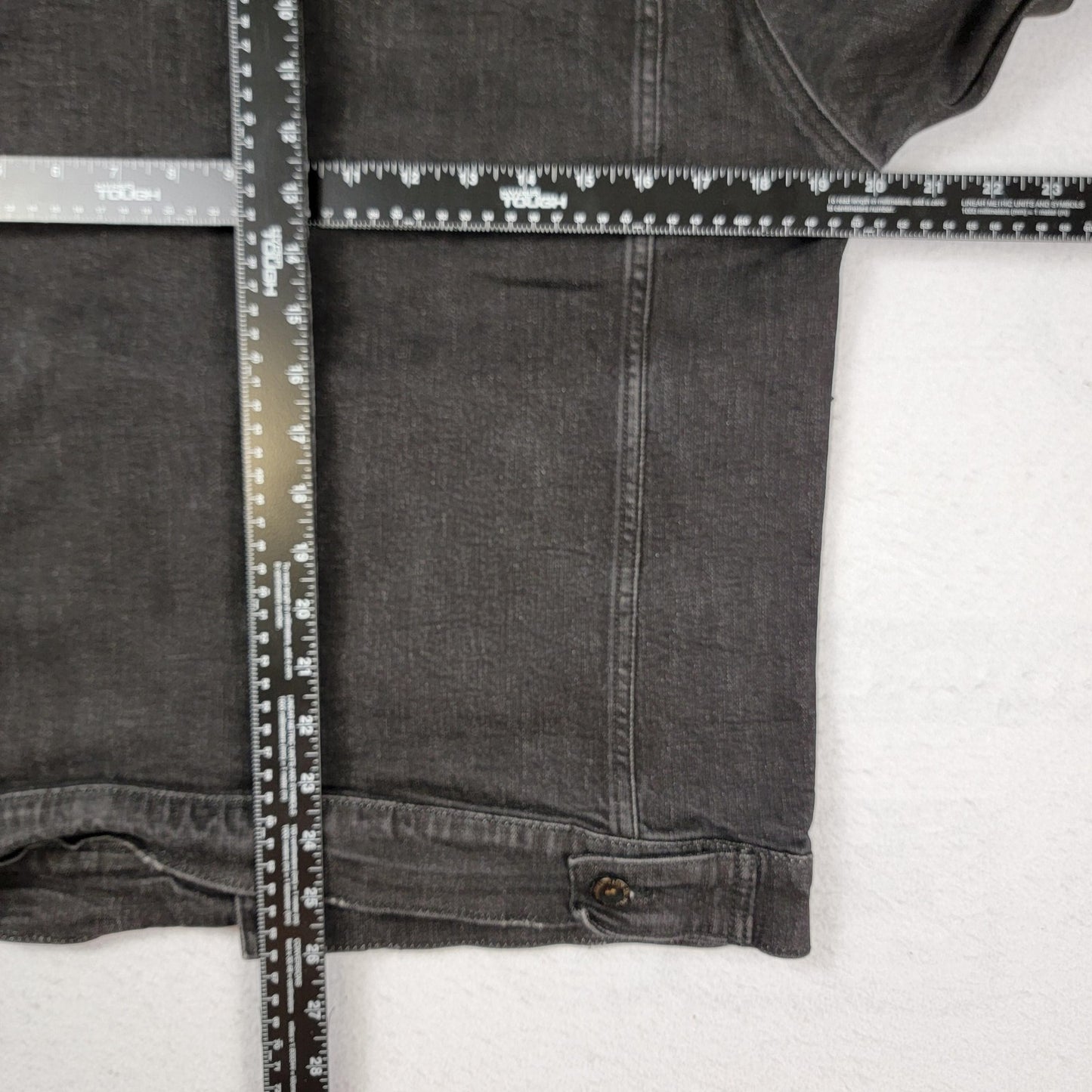 Kilogram Jacket Mens Large Black Distressed Denim Button Up Streetwear