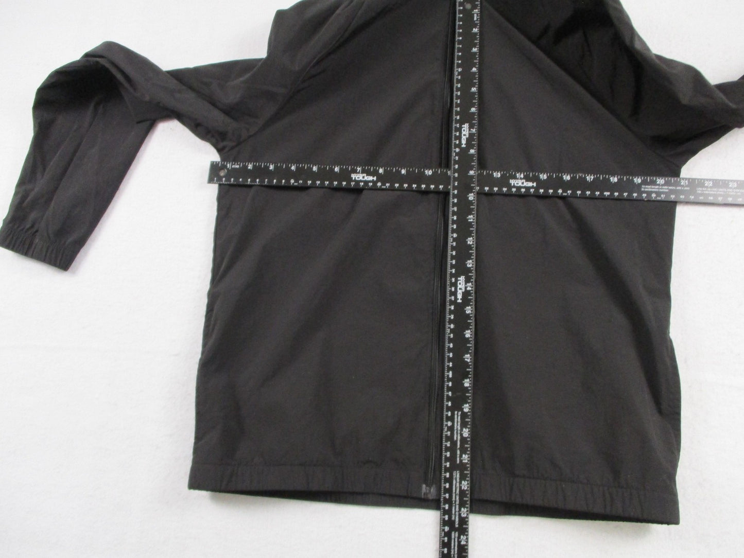 PINK Victoria's Secret Jacket Womens S/M Black Hooded Full Zip Windbreaker 16526