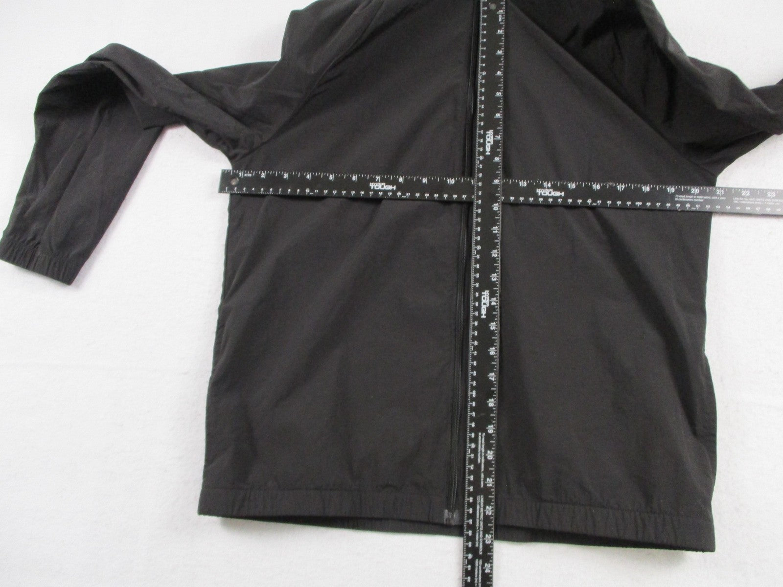 PINK Victoria's Secret Jacket Womens S/M Black Hooded Full Zip Windbreaker 16526